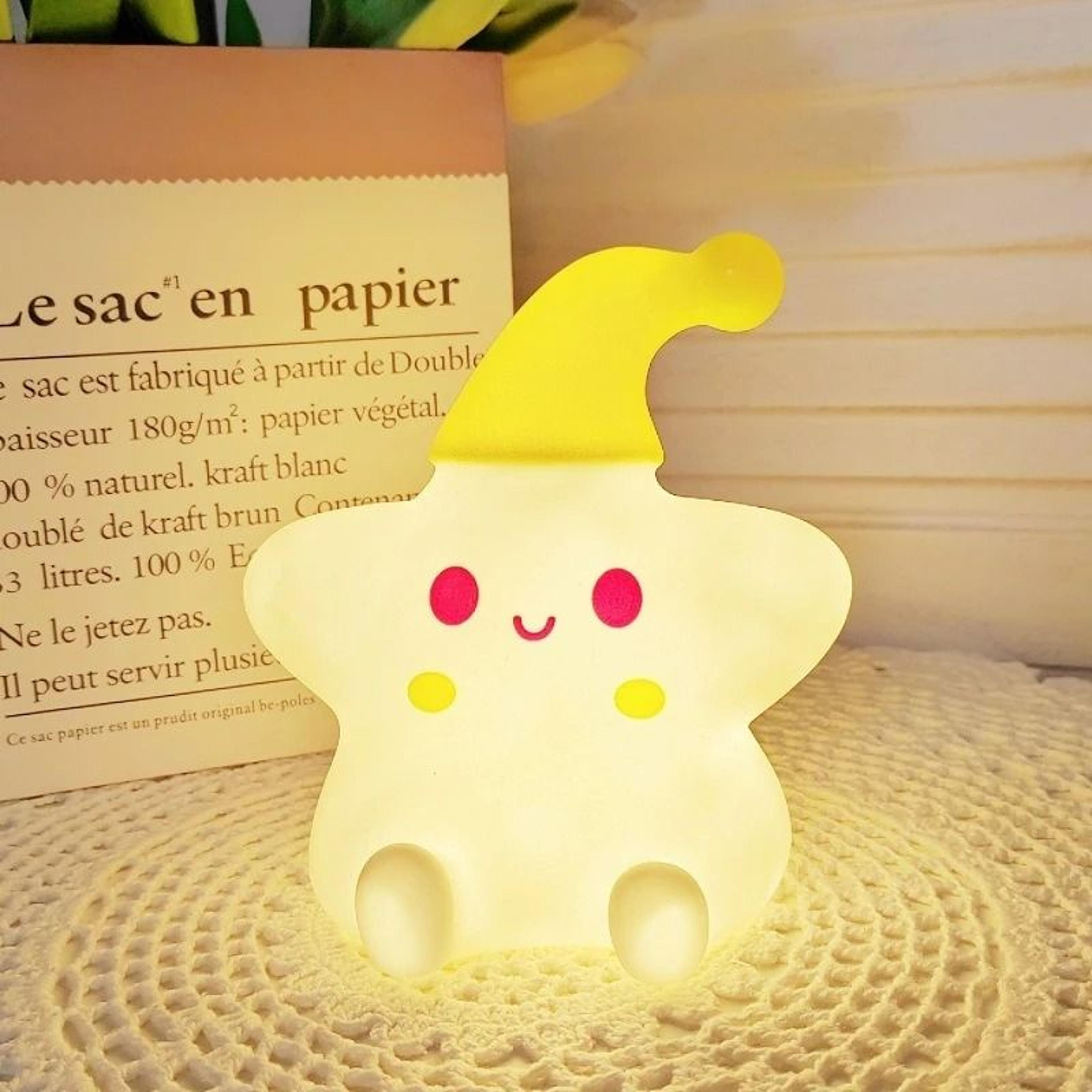 Cute Yellow Star Bedside Night Light 0