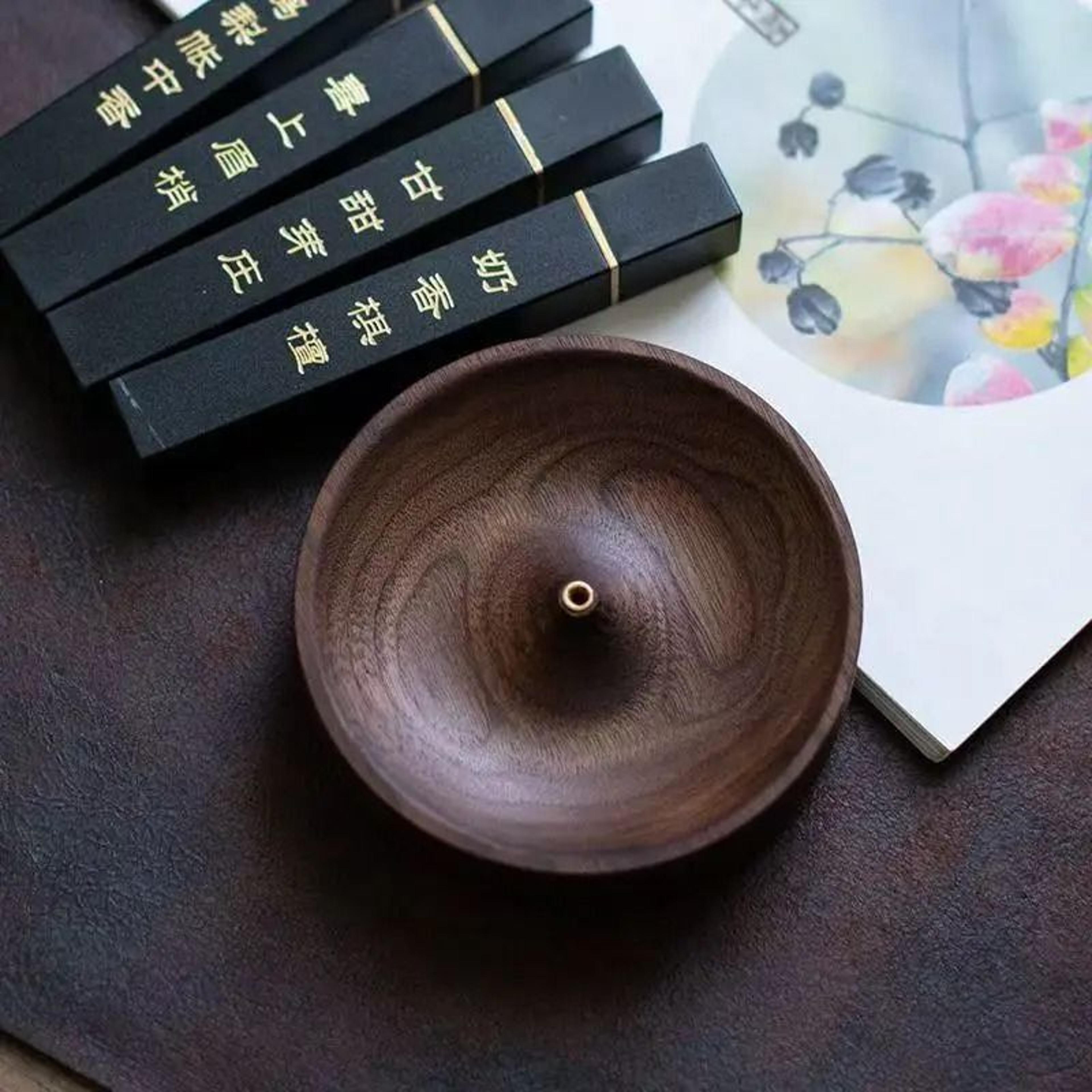 Handmade Solid Wood Incense Burner Base 3