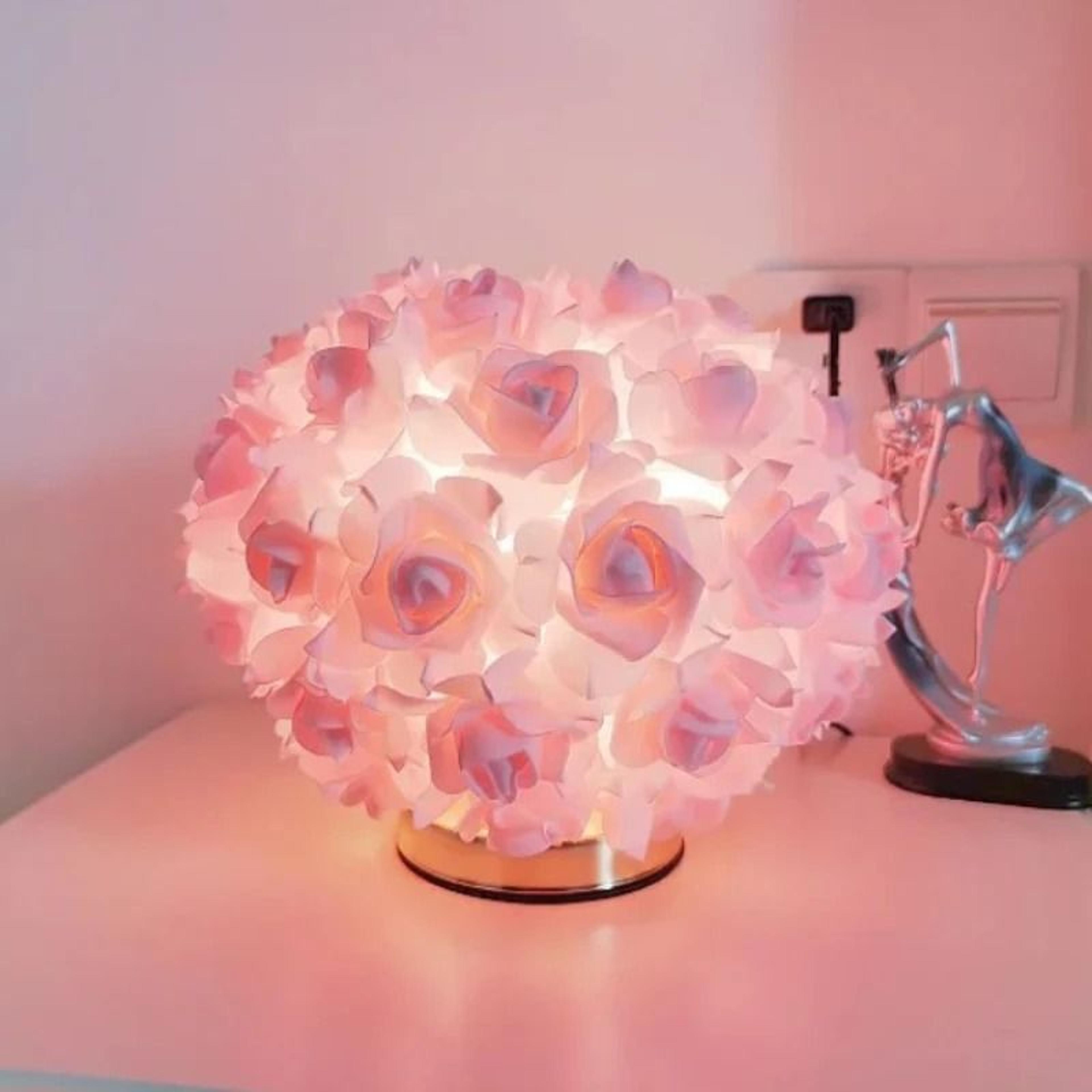 Romantic Rose Gold Crystal Flower Lamp 1