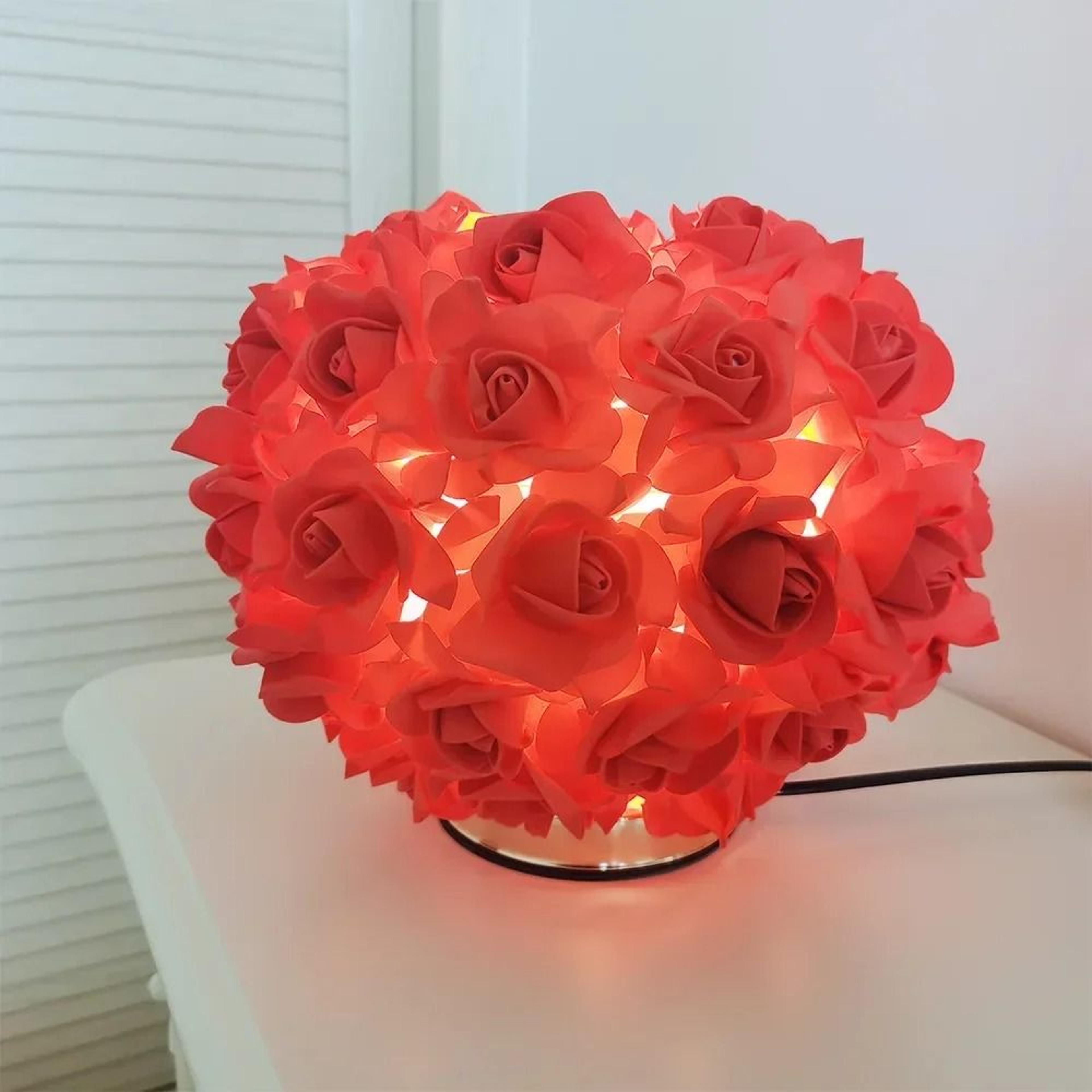 Romantic Rose Gold Crystal Flower Lamp 3
