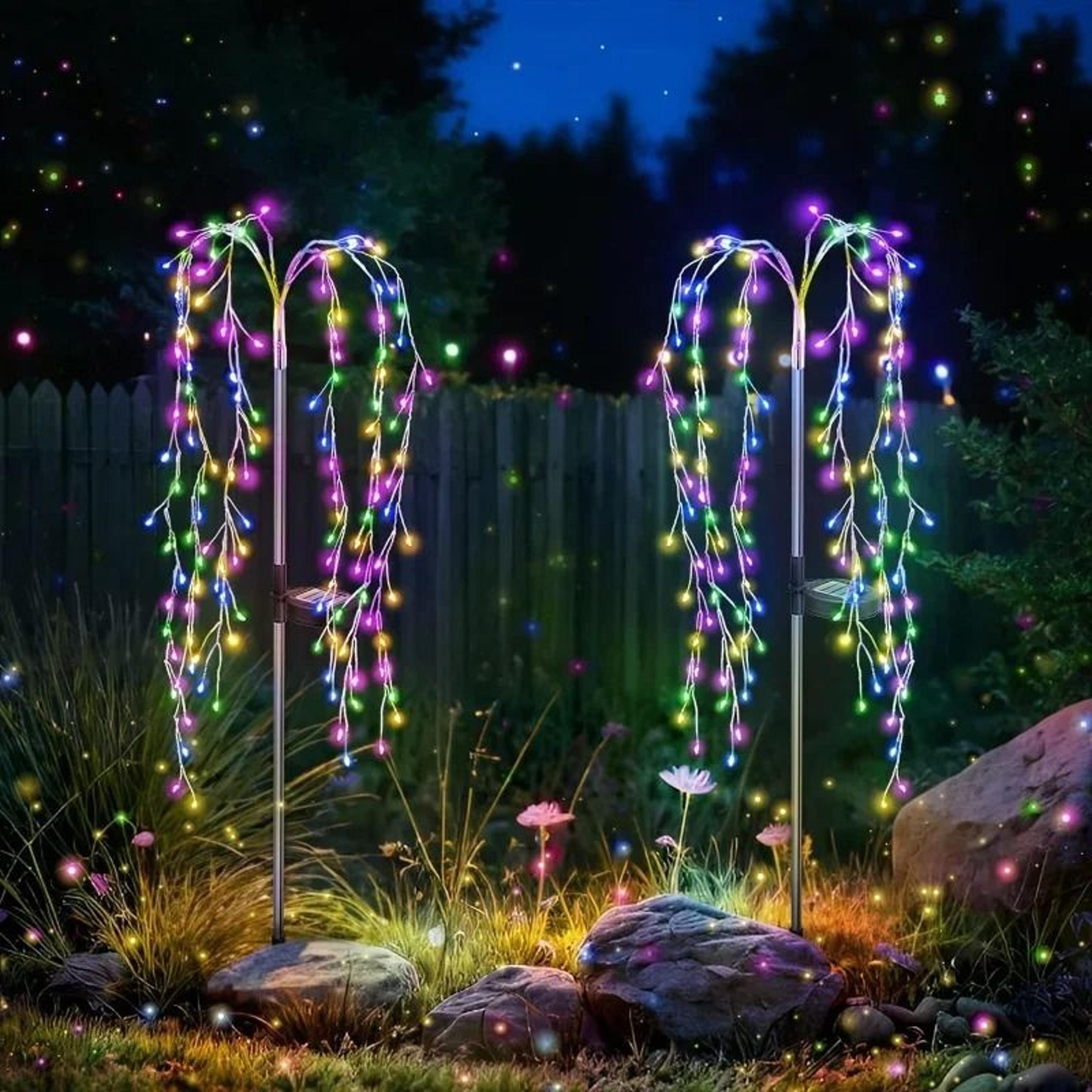 Solar Powered Outdoor Firework Garden Stakes 0