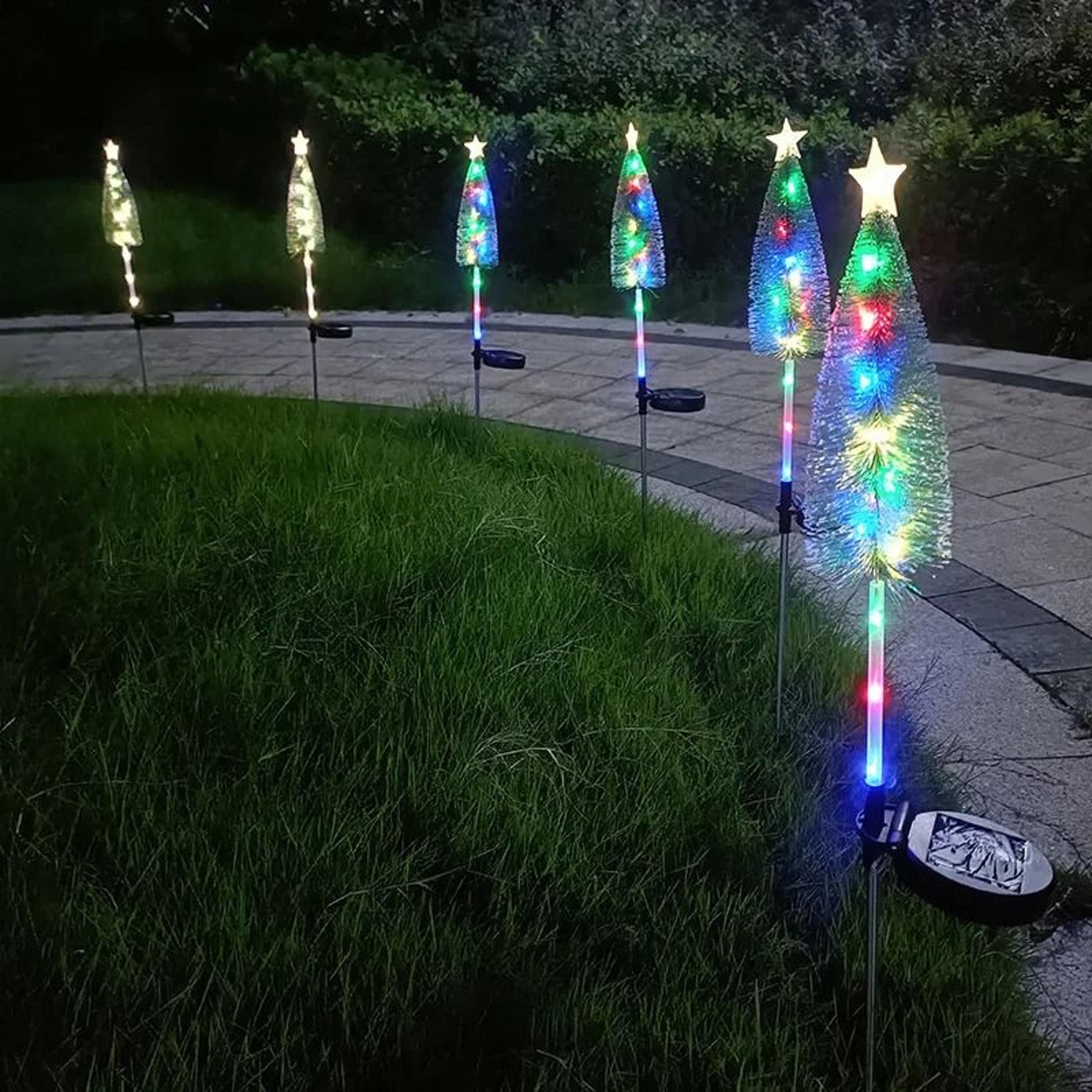 Solar Powered Mini Christmas Tree Stakes 2