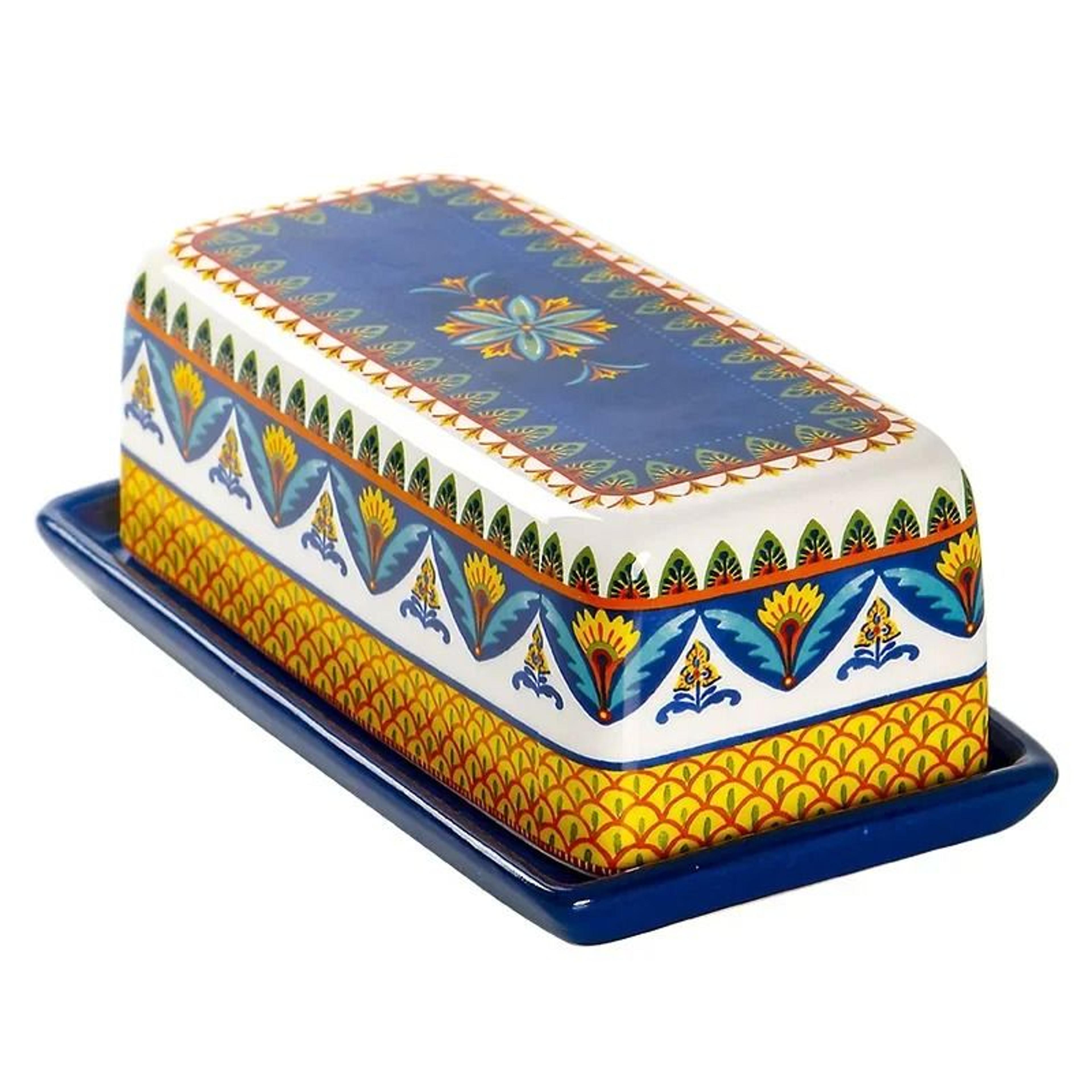 Artisanal HandPainted Ceramic Butter Dish 5