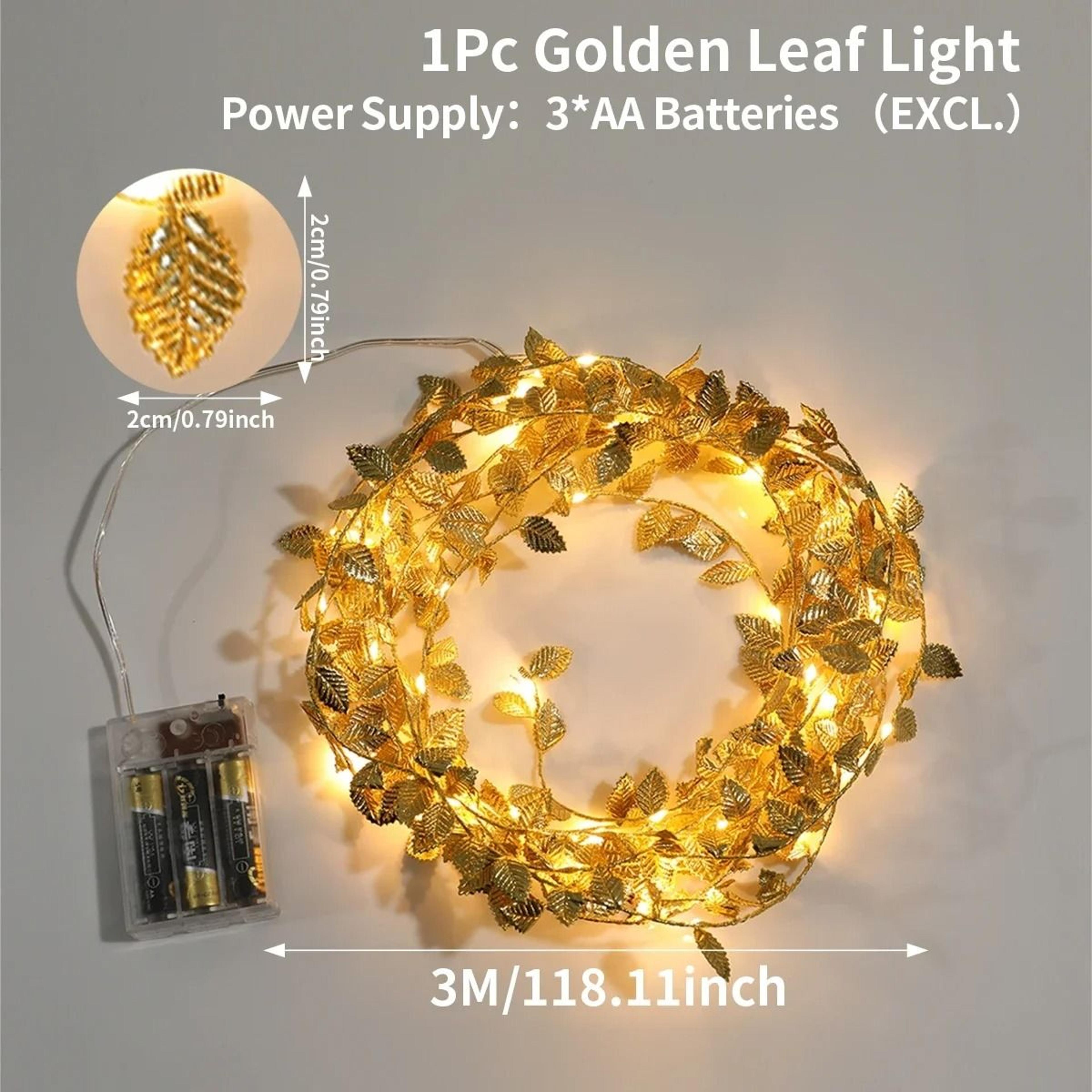 Gilded Willow Leaf Fairy String Lights 7