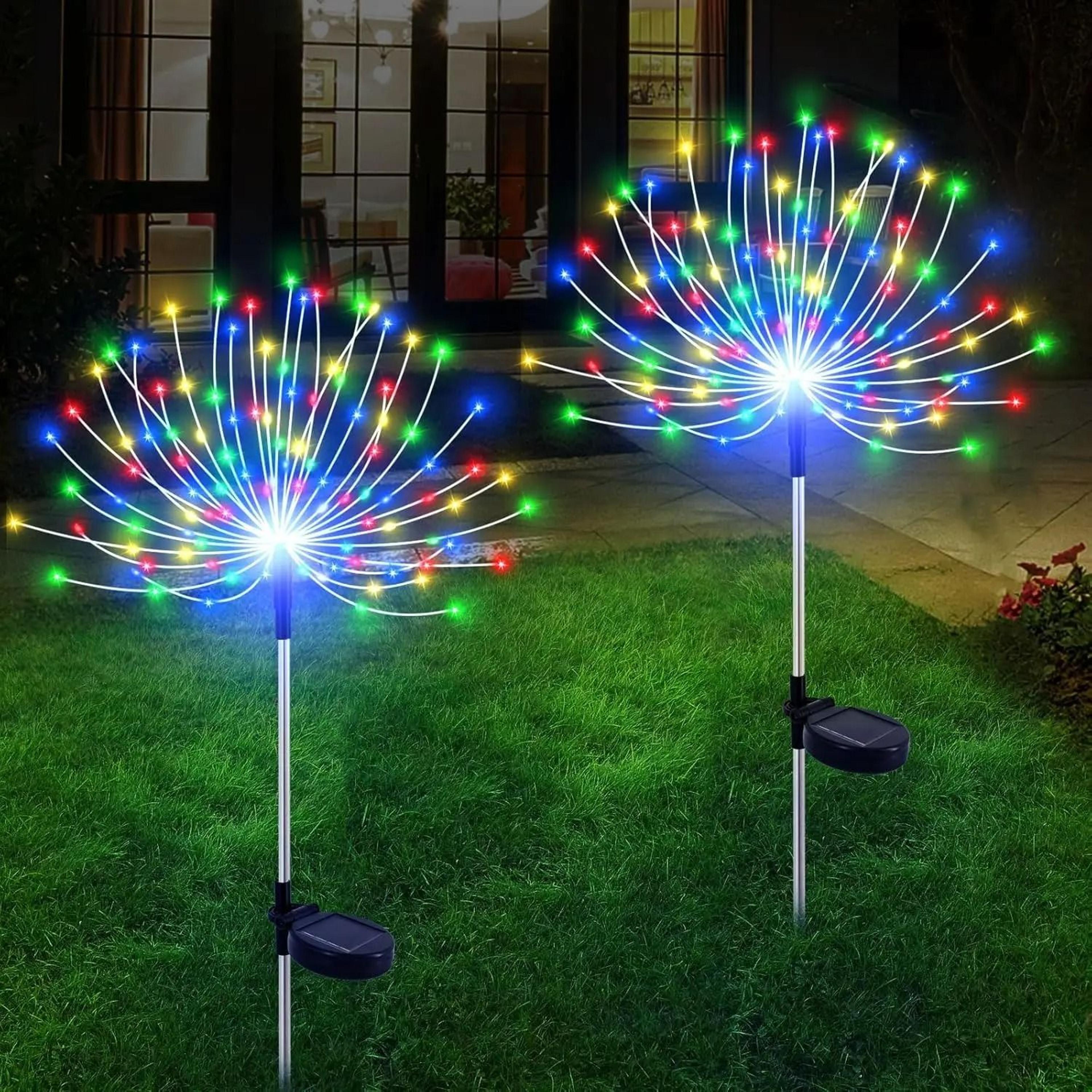 solar powered starburst firework stakes