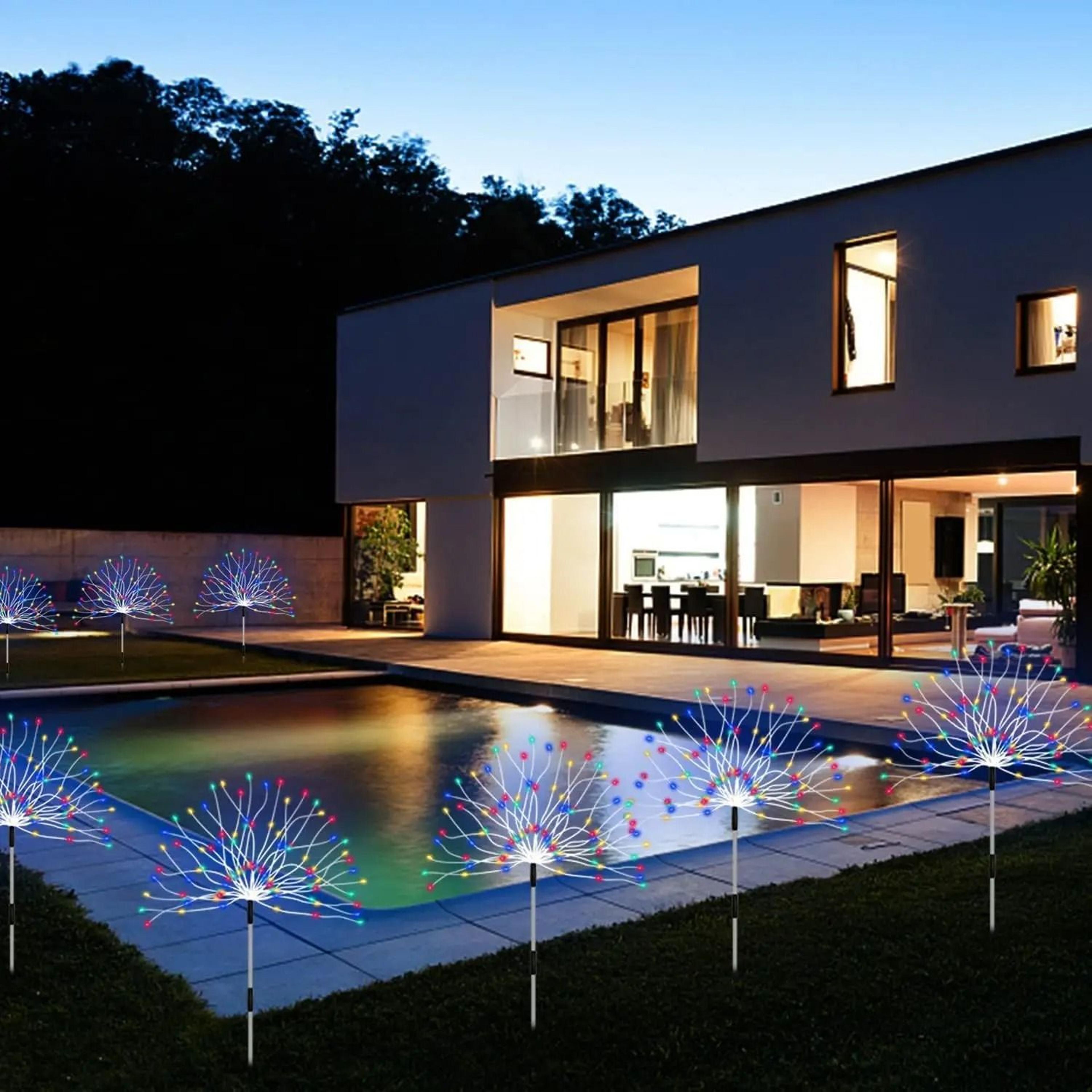 Solar Powered Starburst Firework Stakes 5