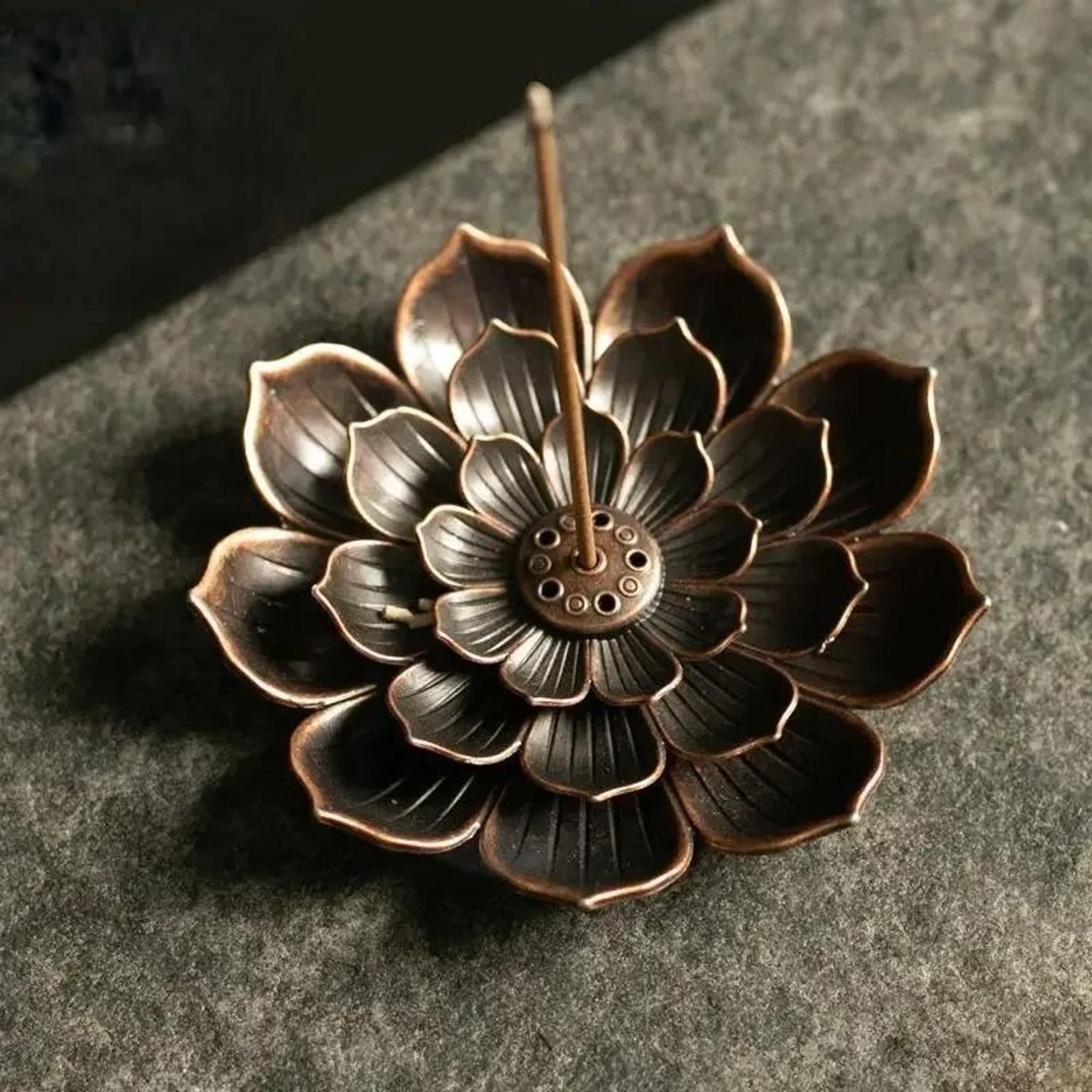 Sacred Lotus Alloy Incense Burner 4