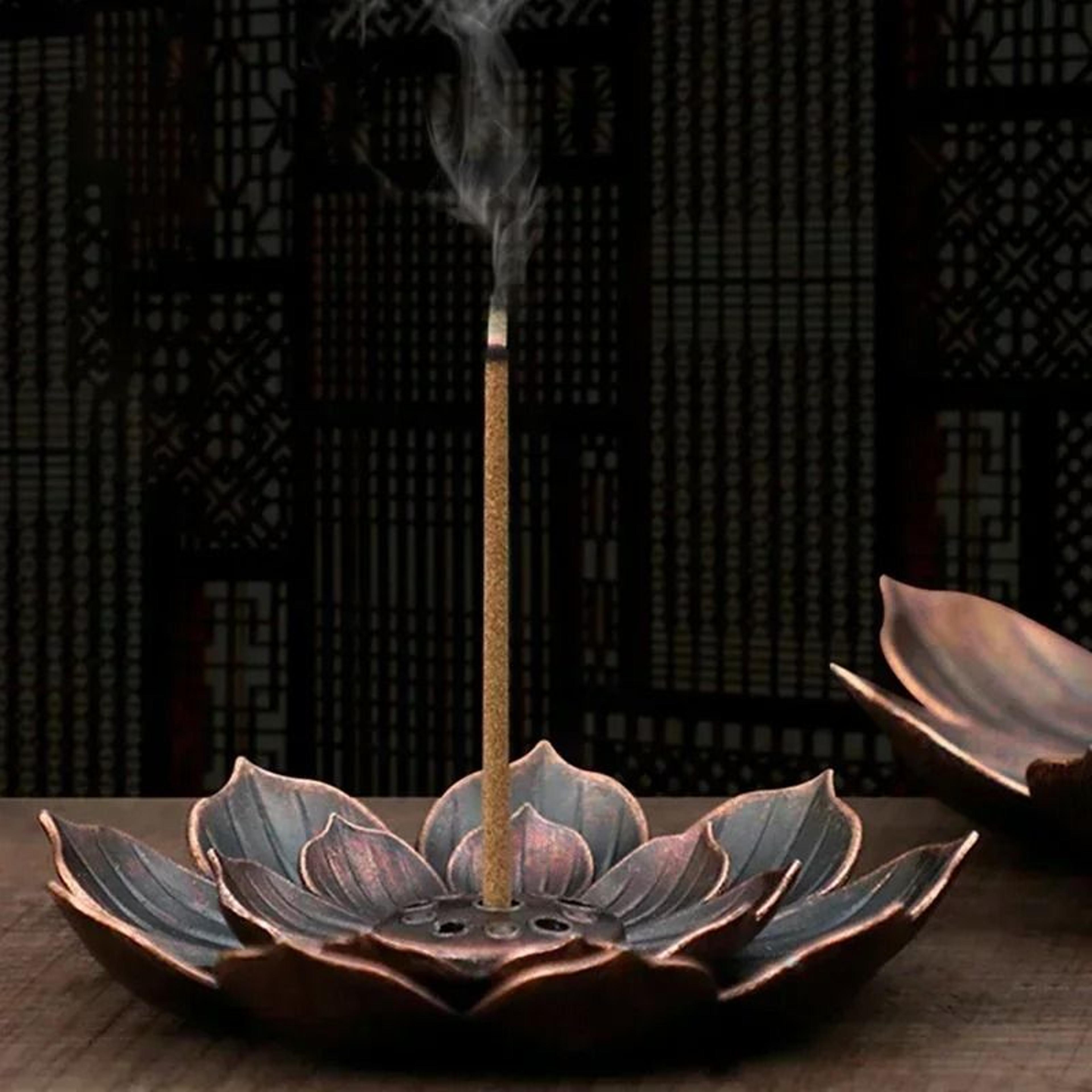 Sacred Bloom Bronze Lotus Censer 1