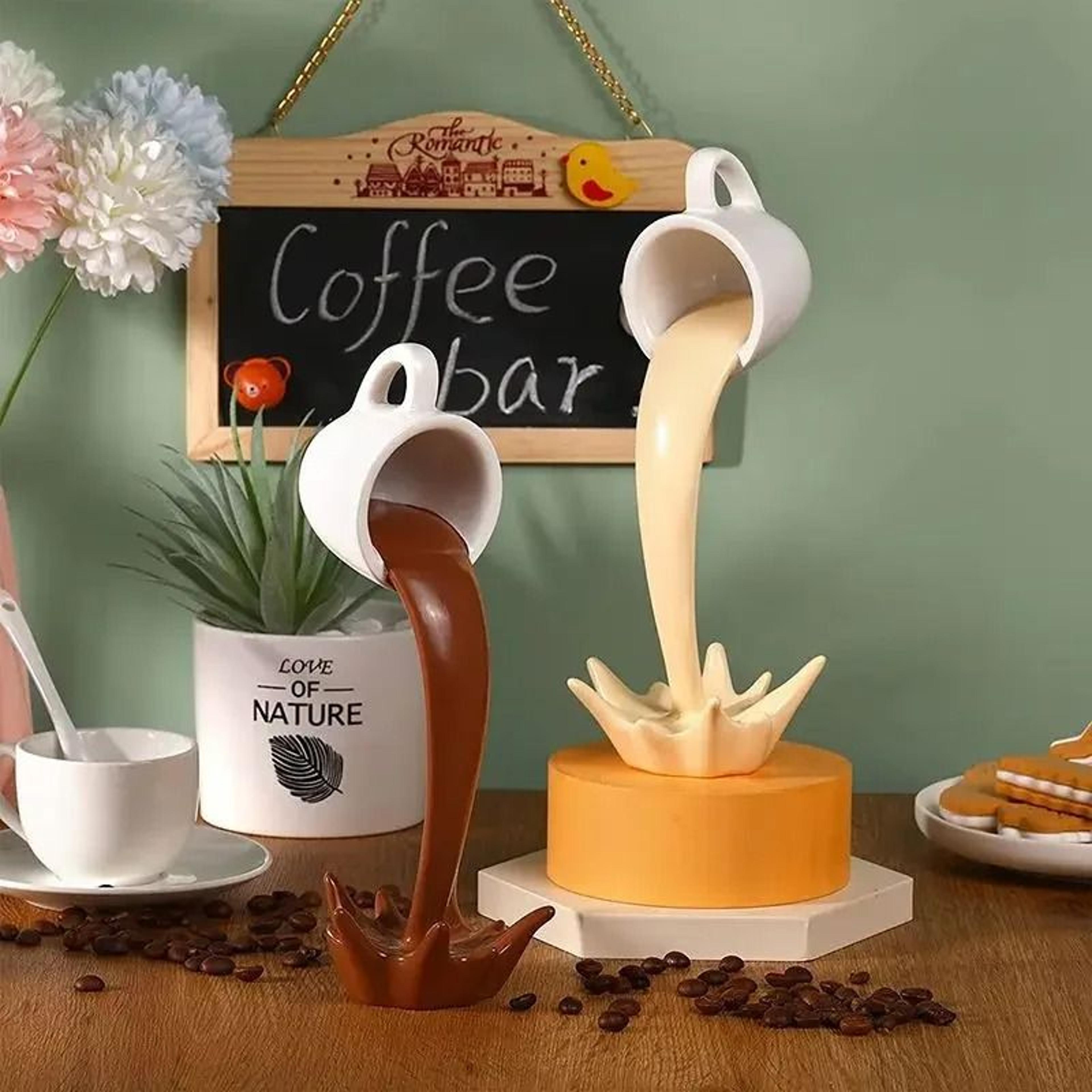 Floating Magic Spilling Coffee Sculpture 1