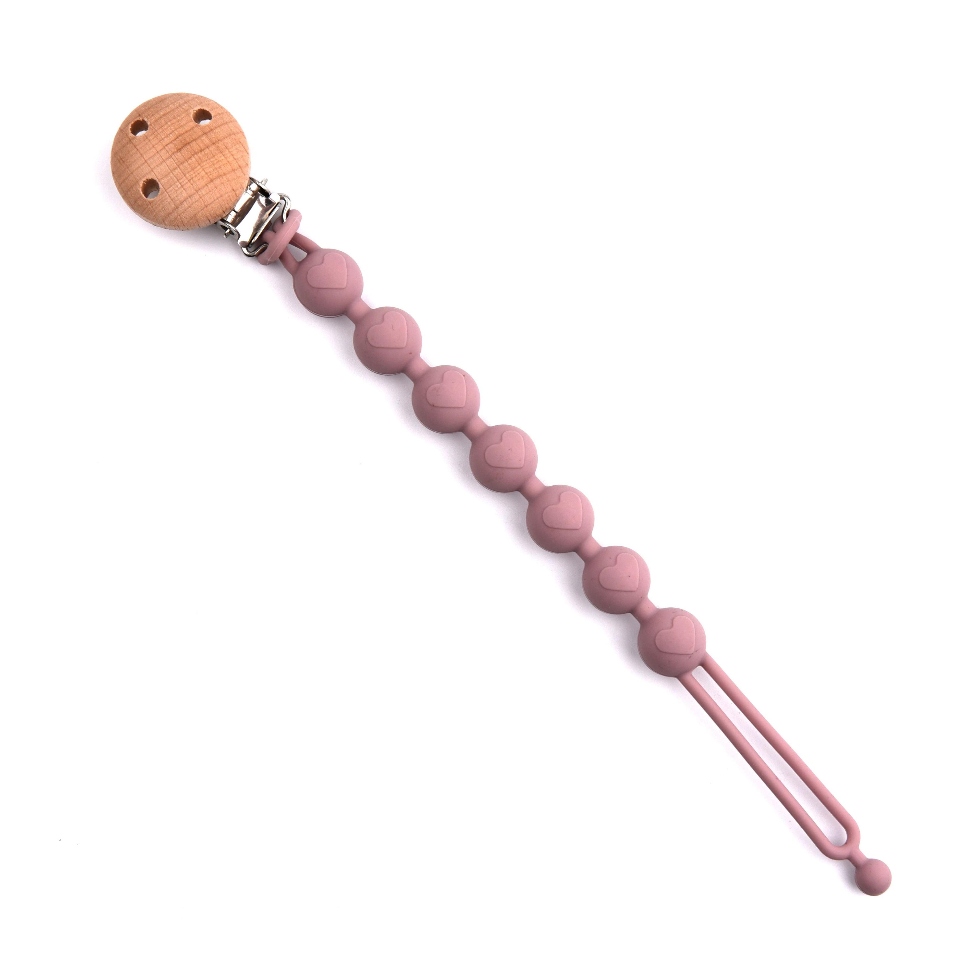 SweetHeart Beechwood  Silicone Pacifier Clip 2