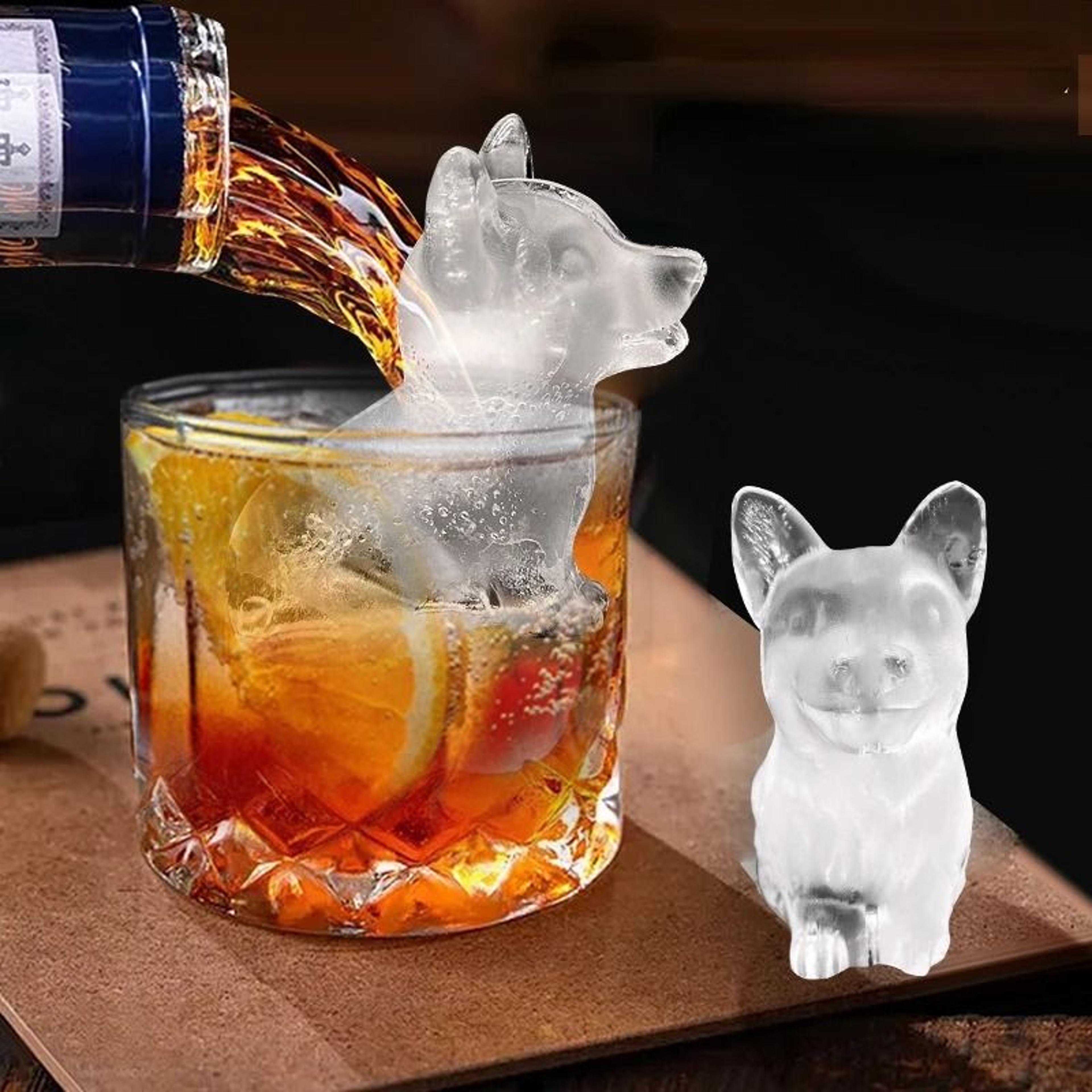 3D Pet Shapes Silicone Ice Cube Mold With Funnel Lid 0