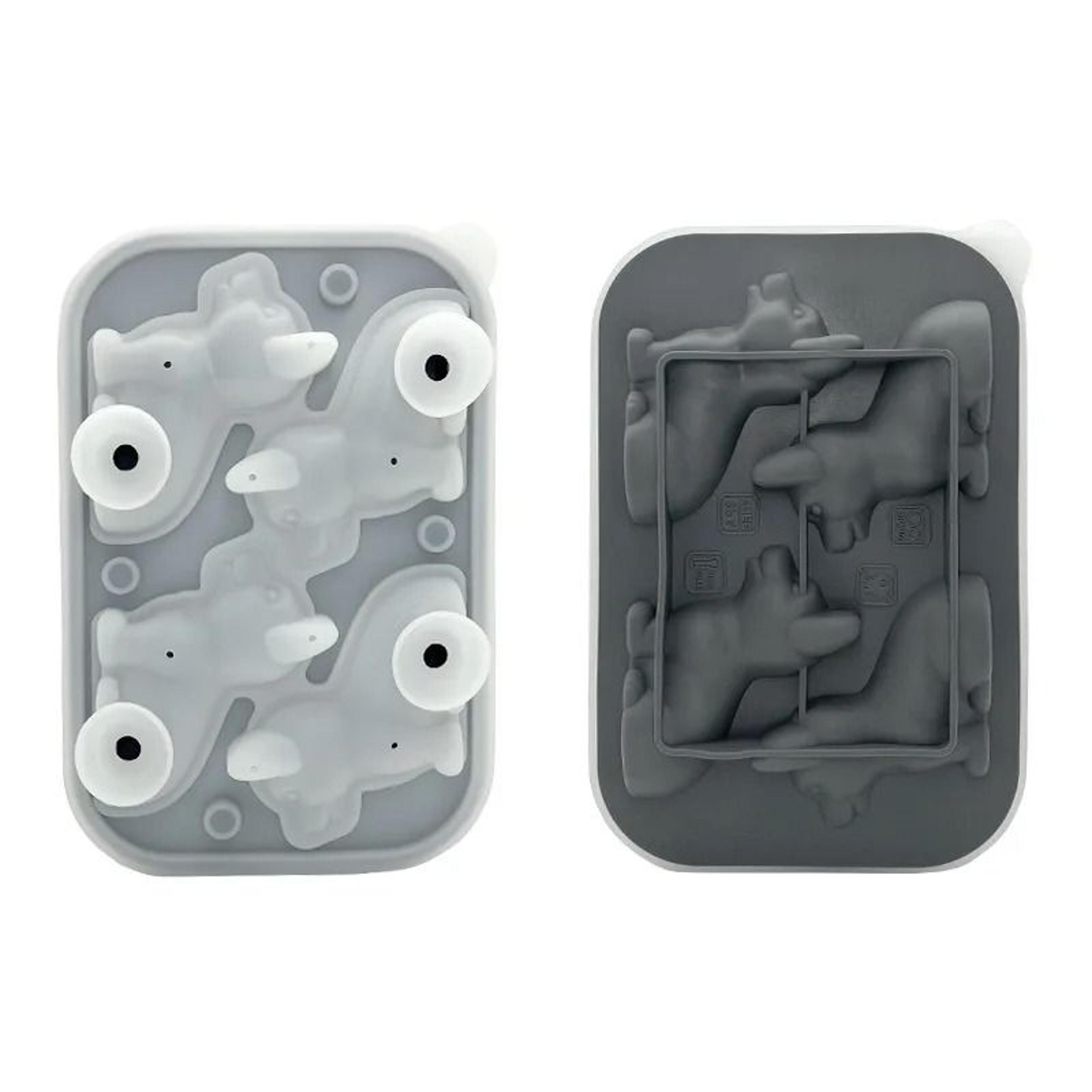 3D Pet Shapes Silicone Ice Cube Mold With Funnel Lid 3