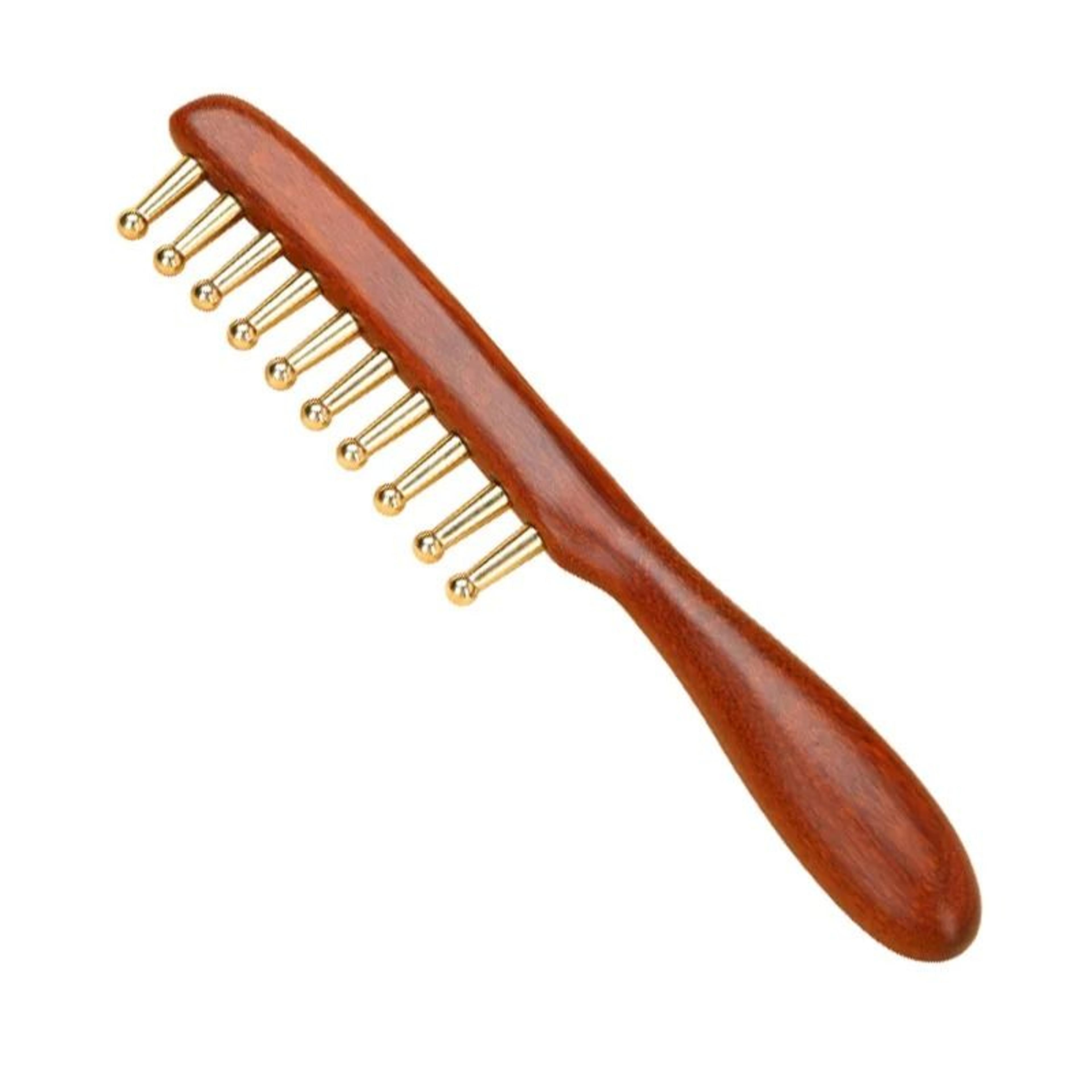 10Tooth Copper  Wood Meridian Massage Comb 6