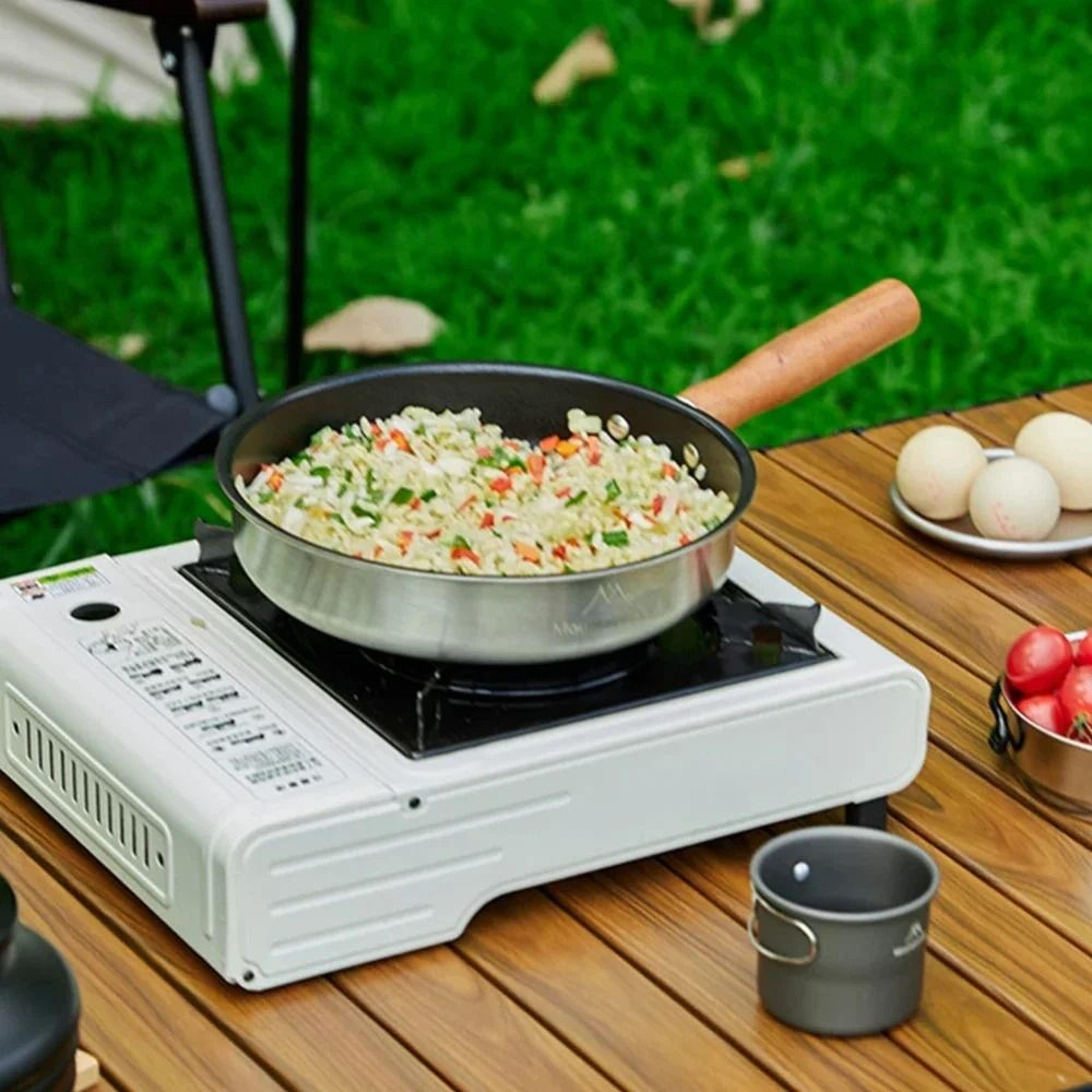 Outdoor Portable Stainless Steel Mini Wok  Frying Pan 2