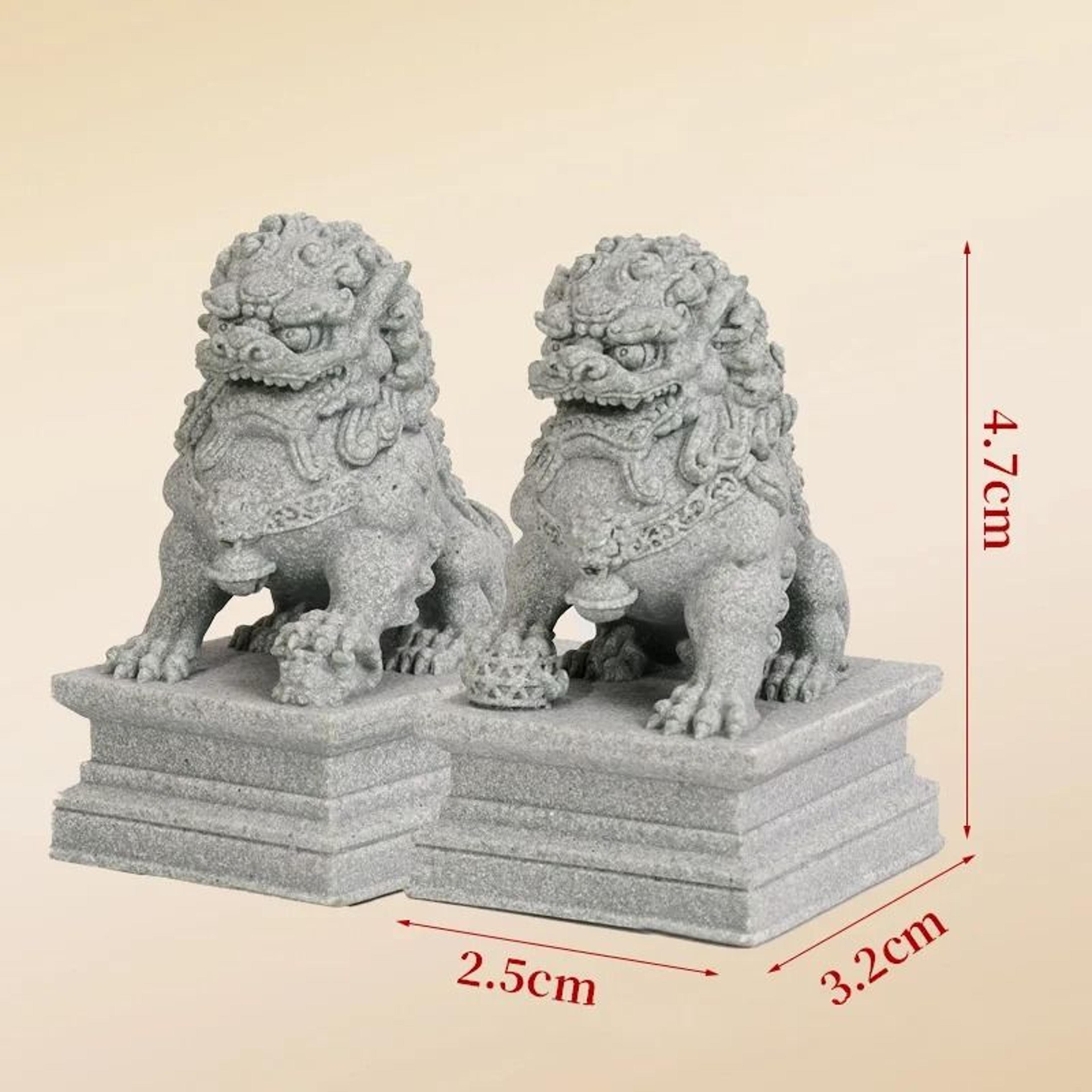 Lucky Wealth Stone Guardian Lion Pair 6