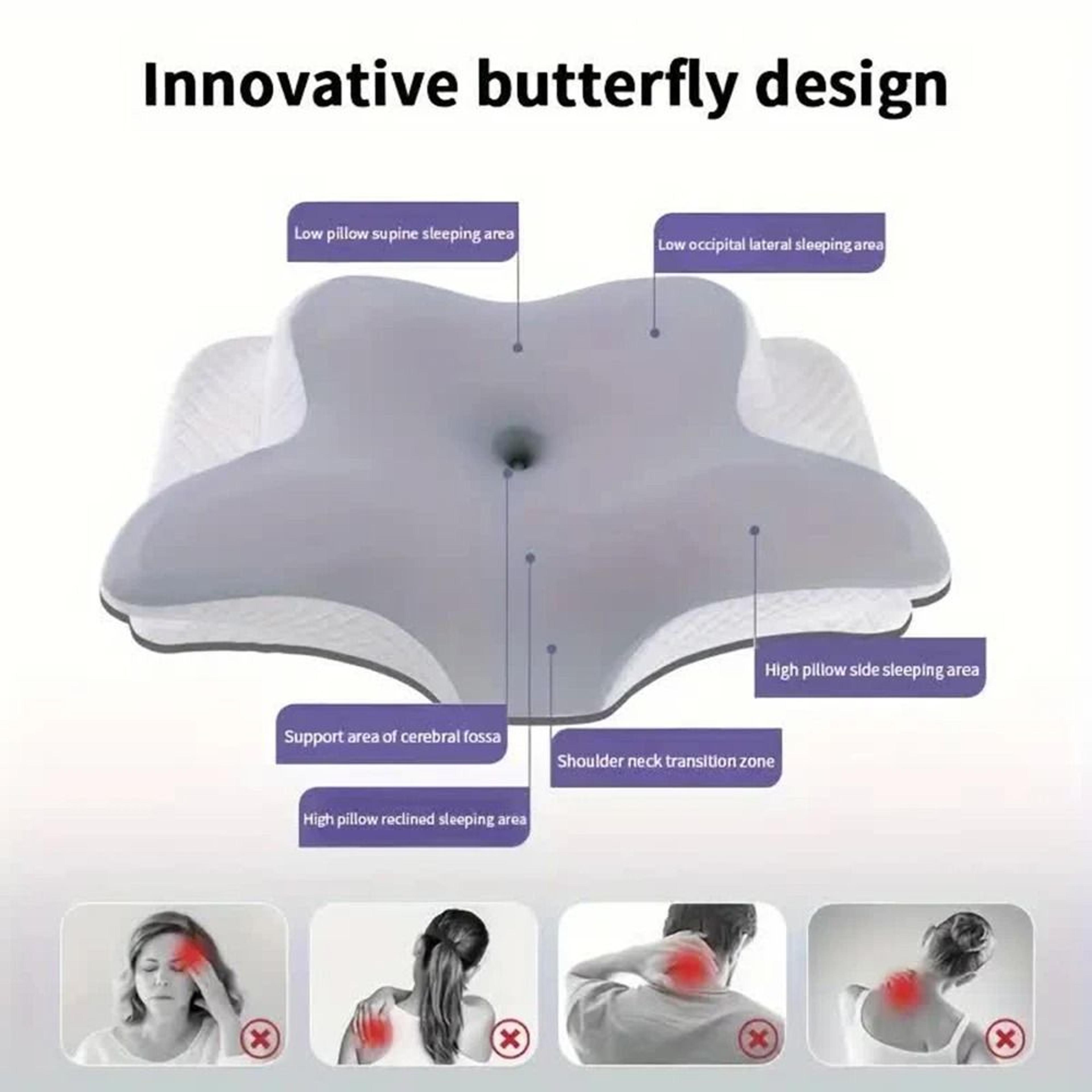 ButterflyShaped Orthopedic Memory Foam Cervical Pillow 2