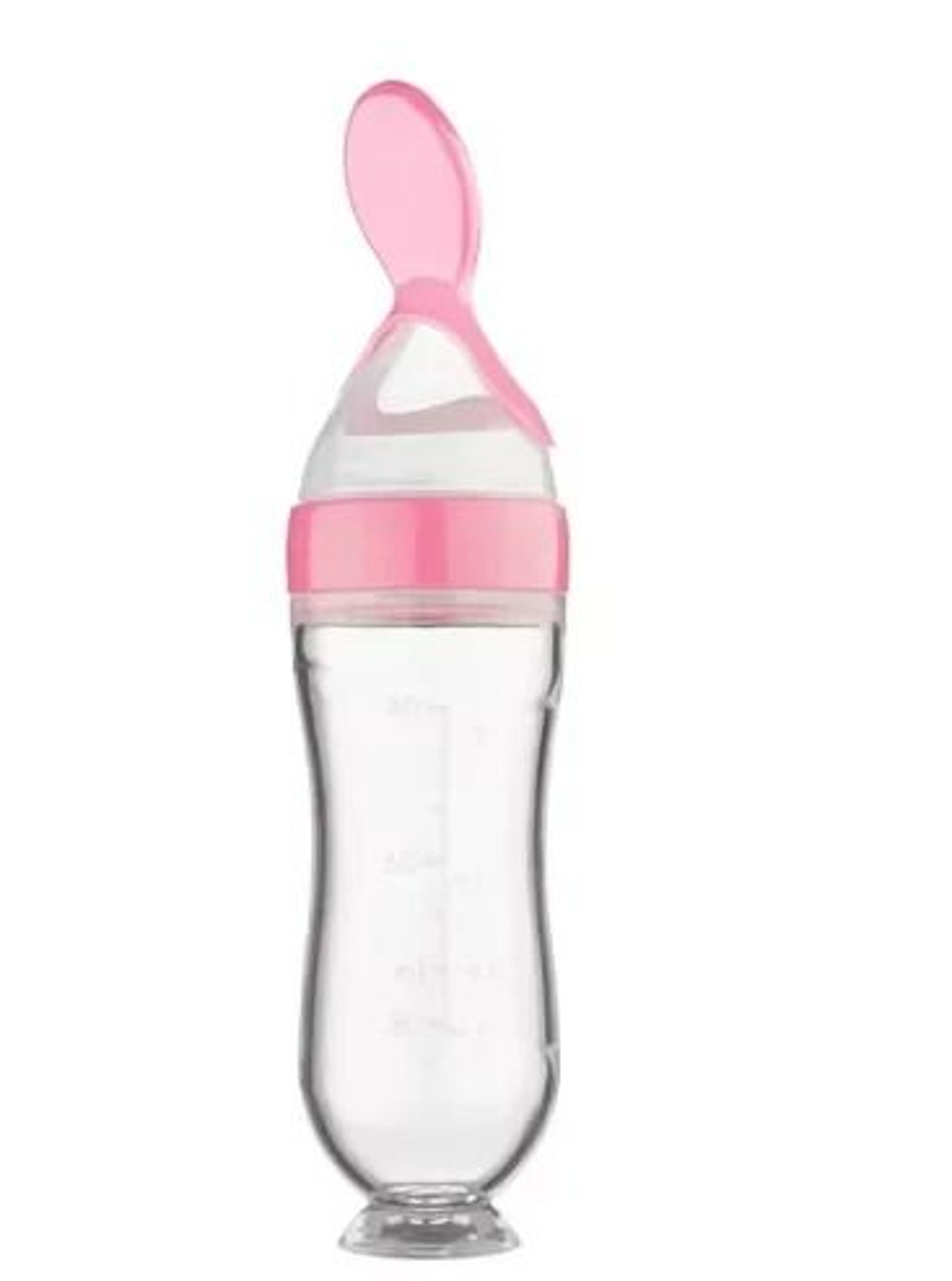 Silicone Squeeze Feeding Bottle With Integrated Supplement Spoon 6