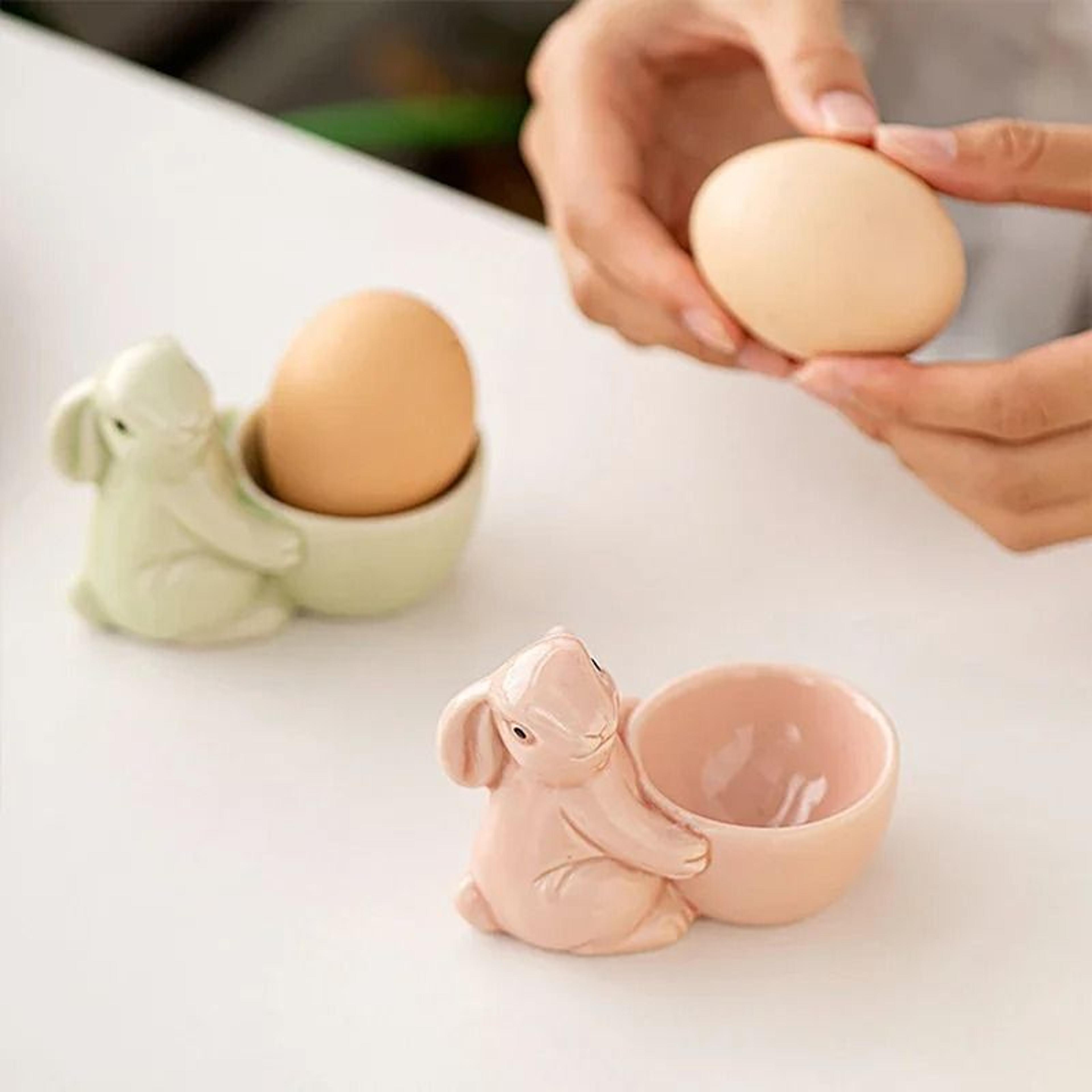 Handcrafted Ceramic Rabbit Egg Cup  Desktop Ornament 1