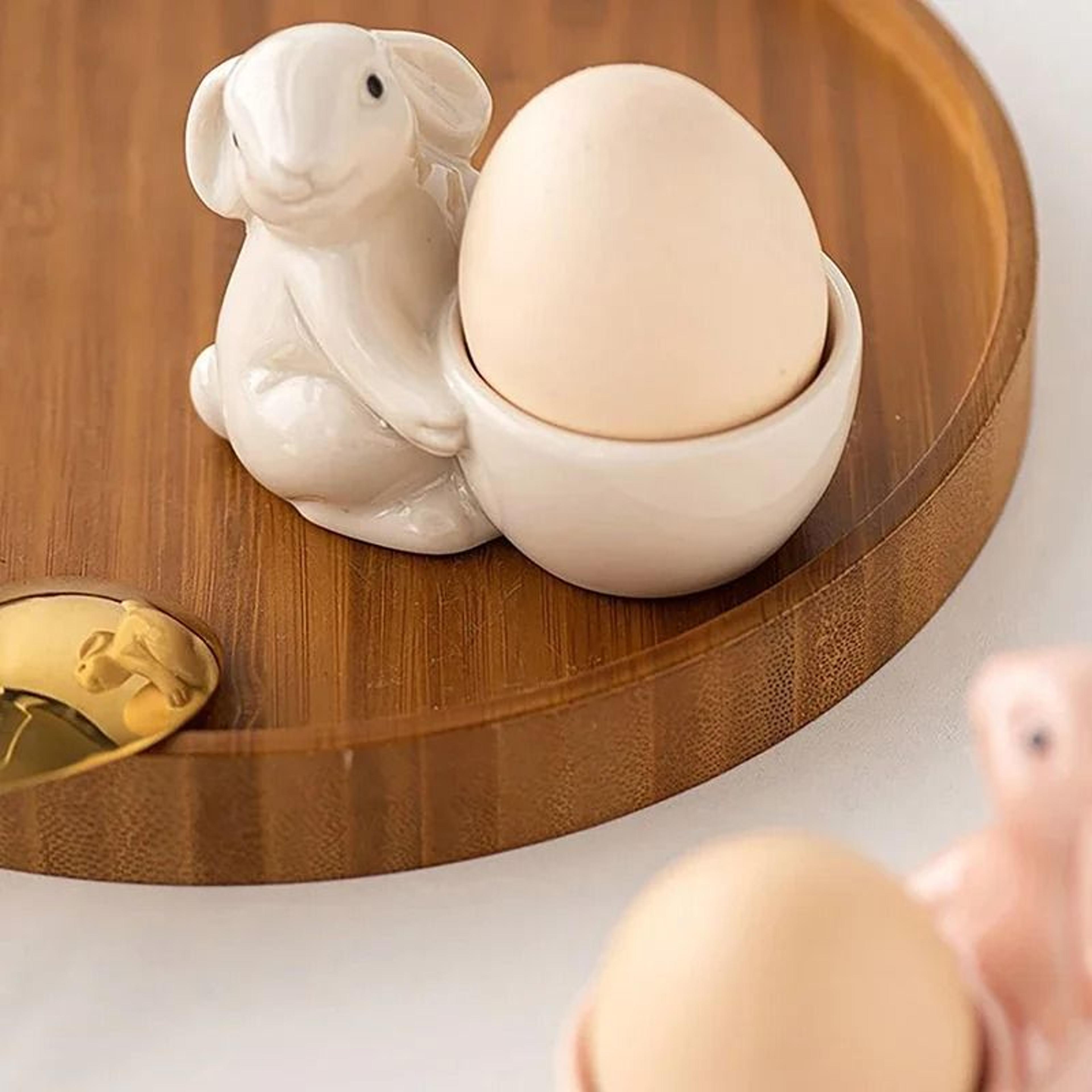 Handcrafted Ceramic Rabbit Egg Cup  Desktop Ornament 2