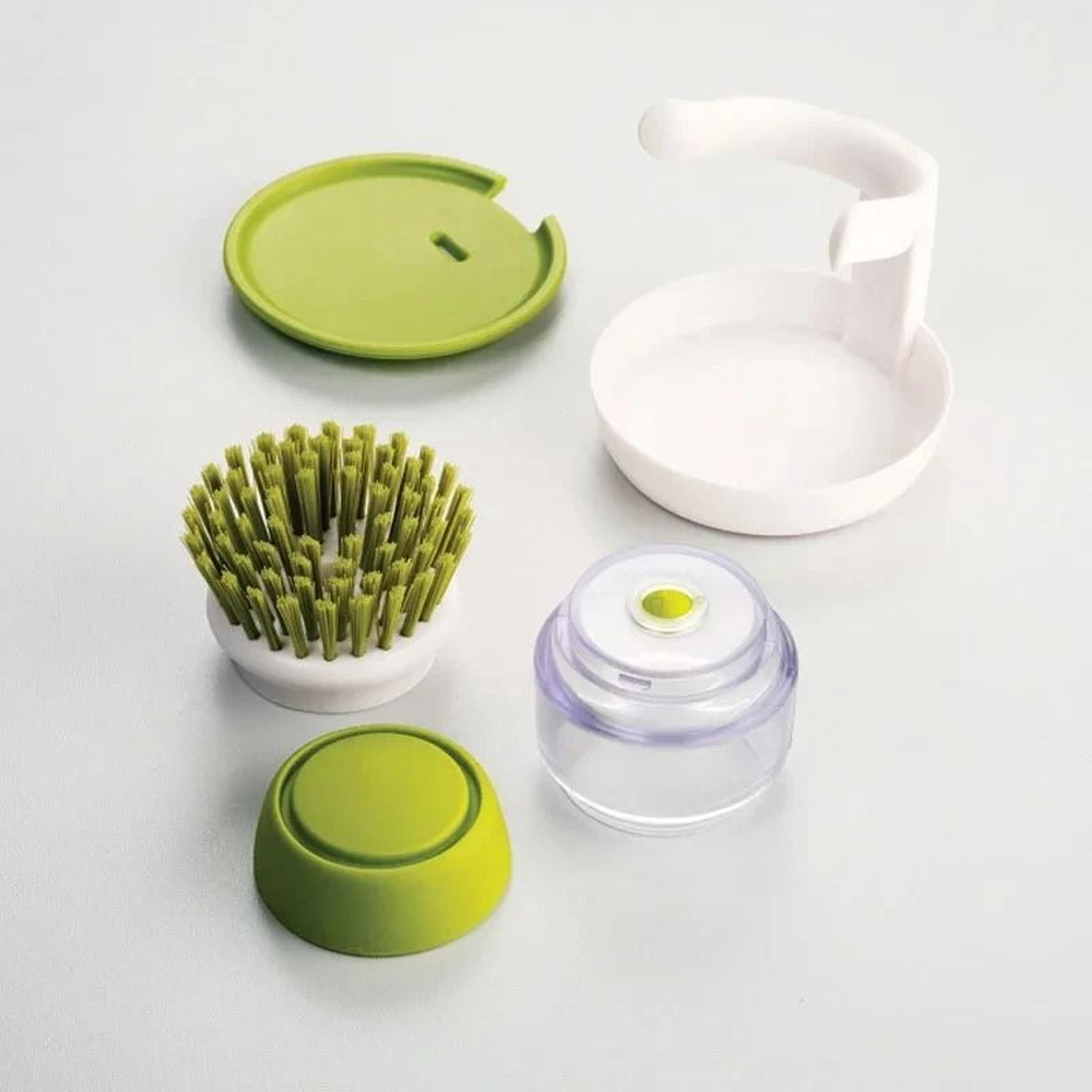 Universal SoapDispensing Palm Brush With Integrated Storage Tray 5