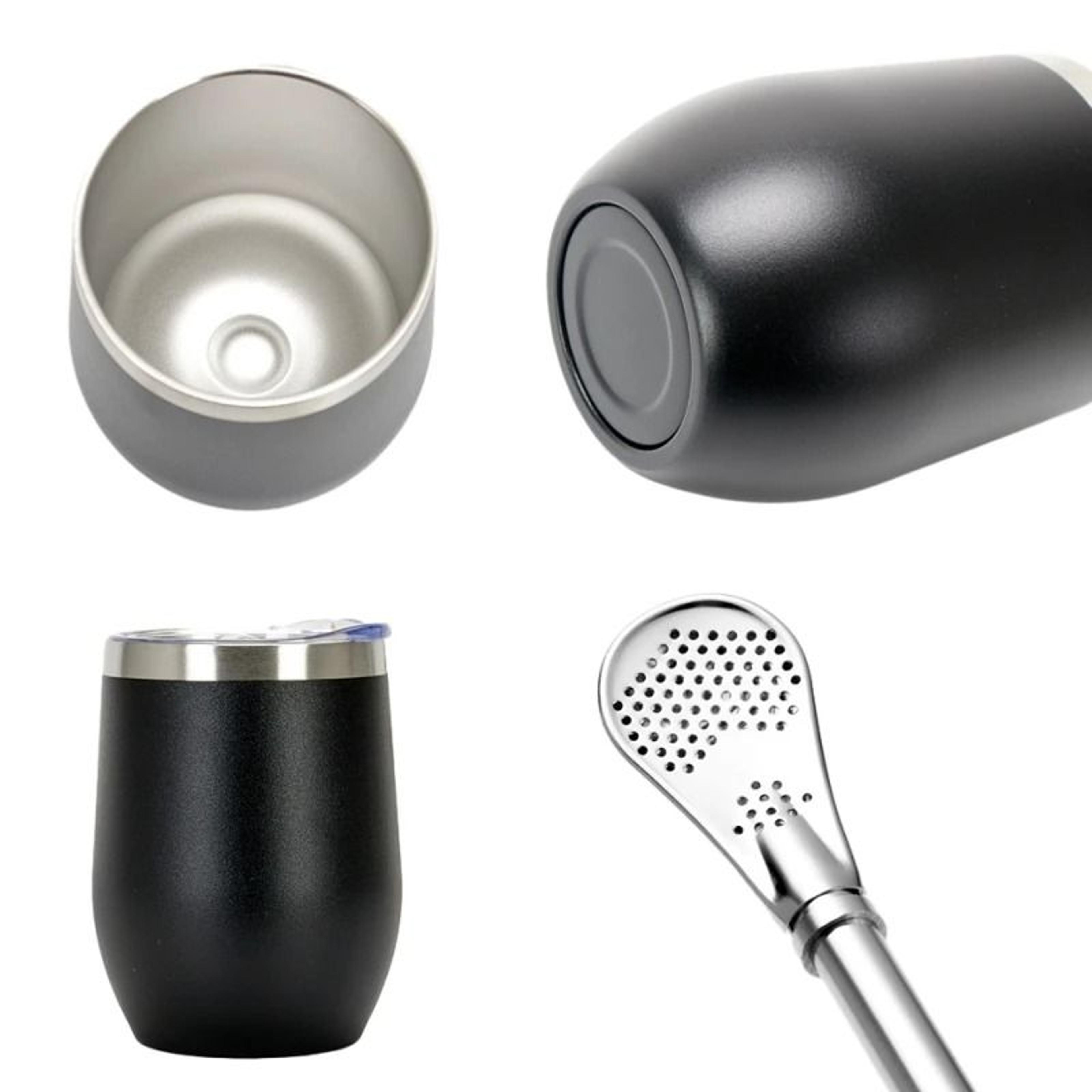DoubleWall Stainless Steel Yerba Mate Gourd And Bombilla Set 2