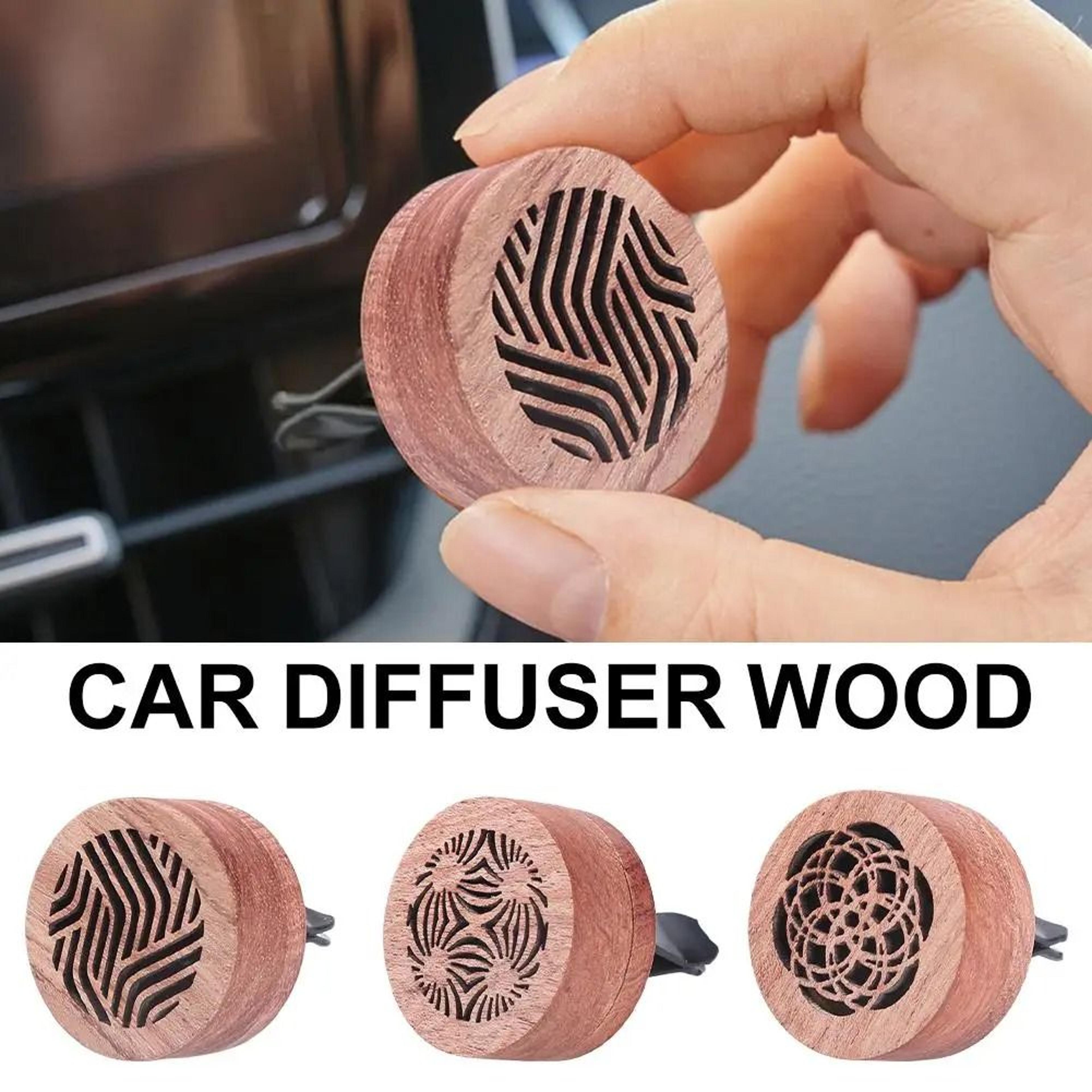 hand-carved rosewood essential oil car diffuser & aromatherapy clip
