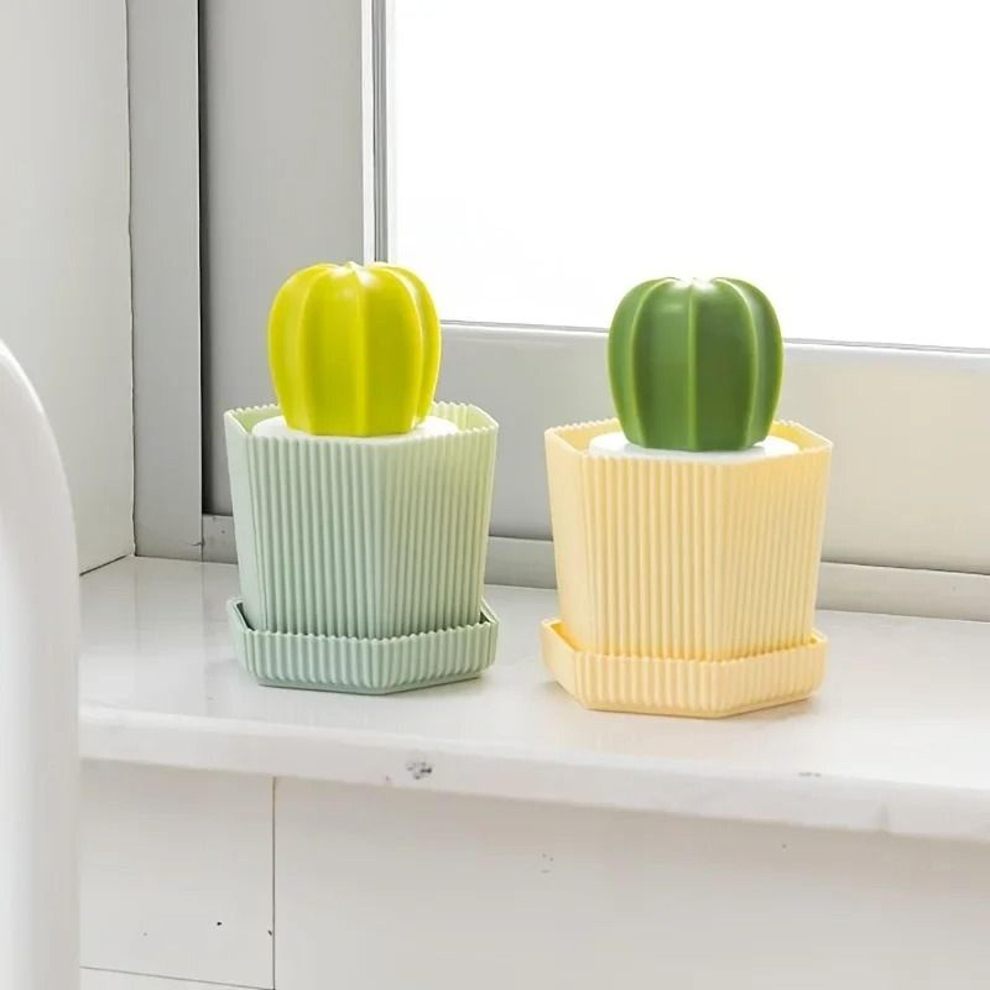 Cactus Ergonomic Kitchen Dishwashing Brush With HighDensity Nano Scrubber 0