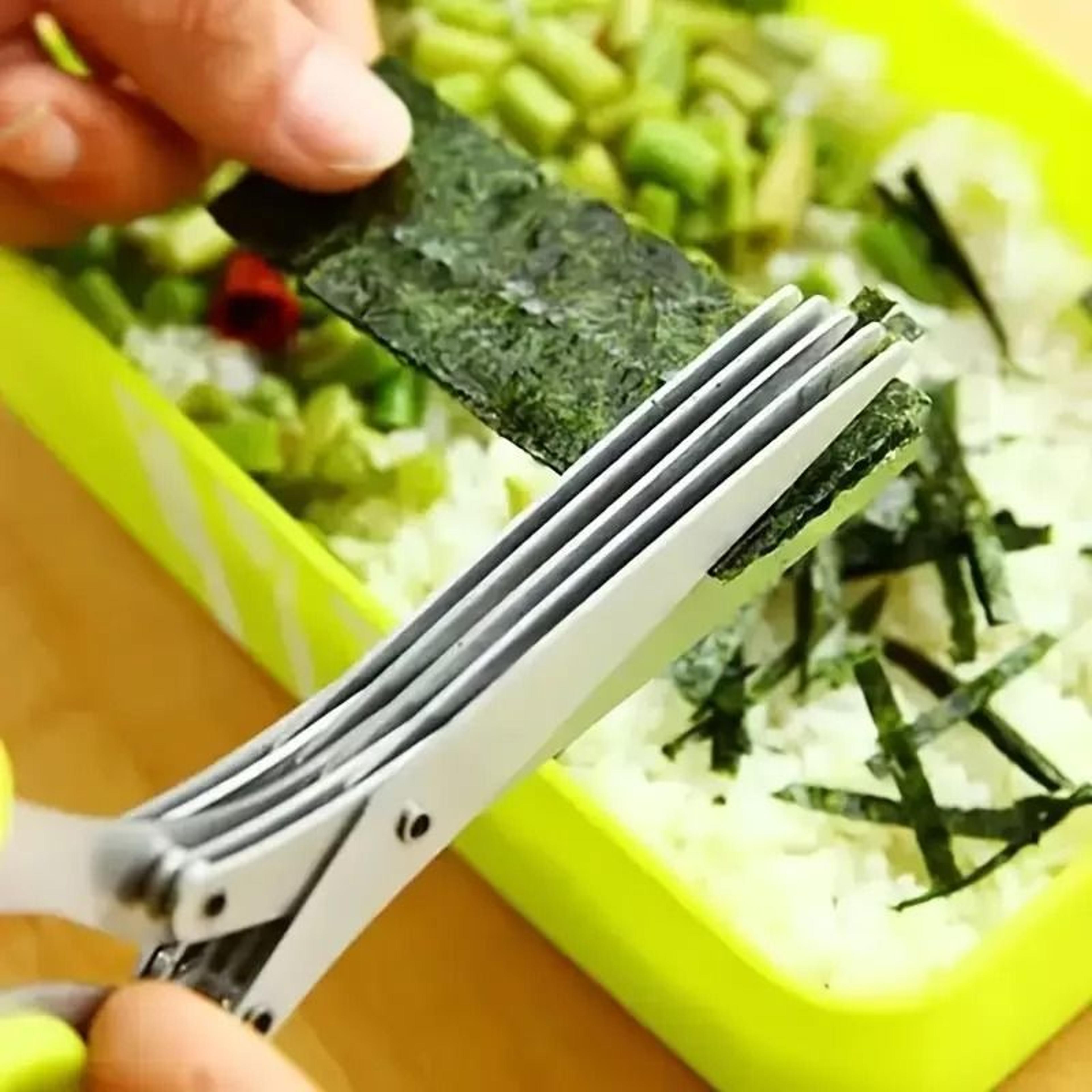 5Blade Stainless Steel Herb  Vegetable Kitchen Scissors 5