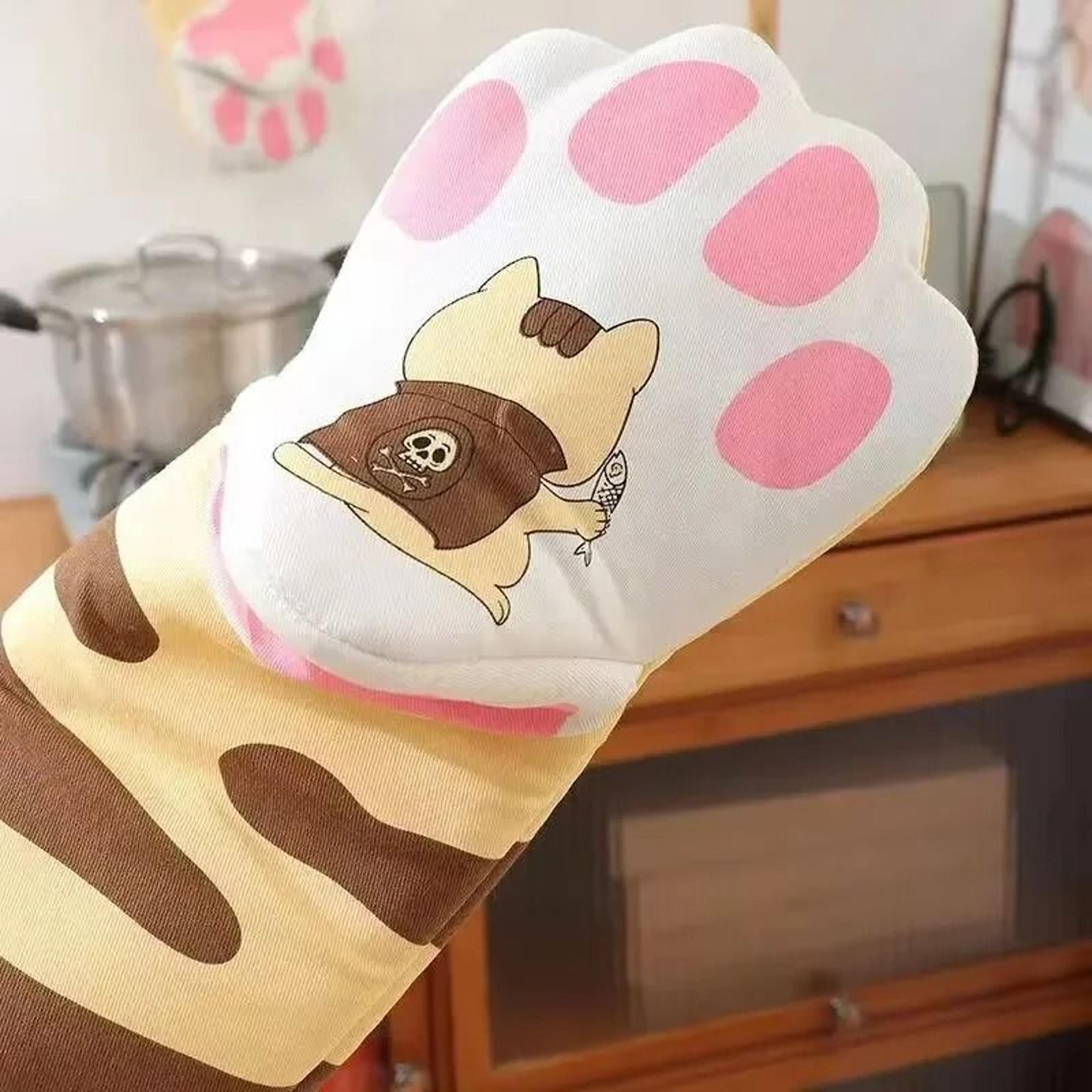 Cute Cat Paw Insulated HeatResistant Baking Mitt 5