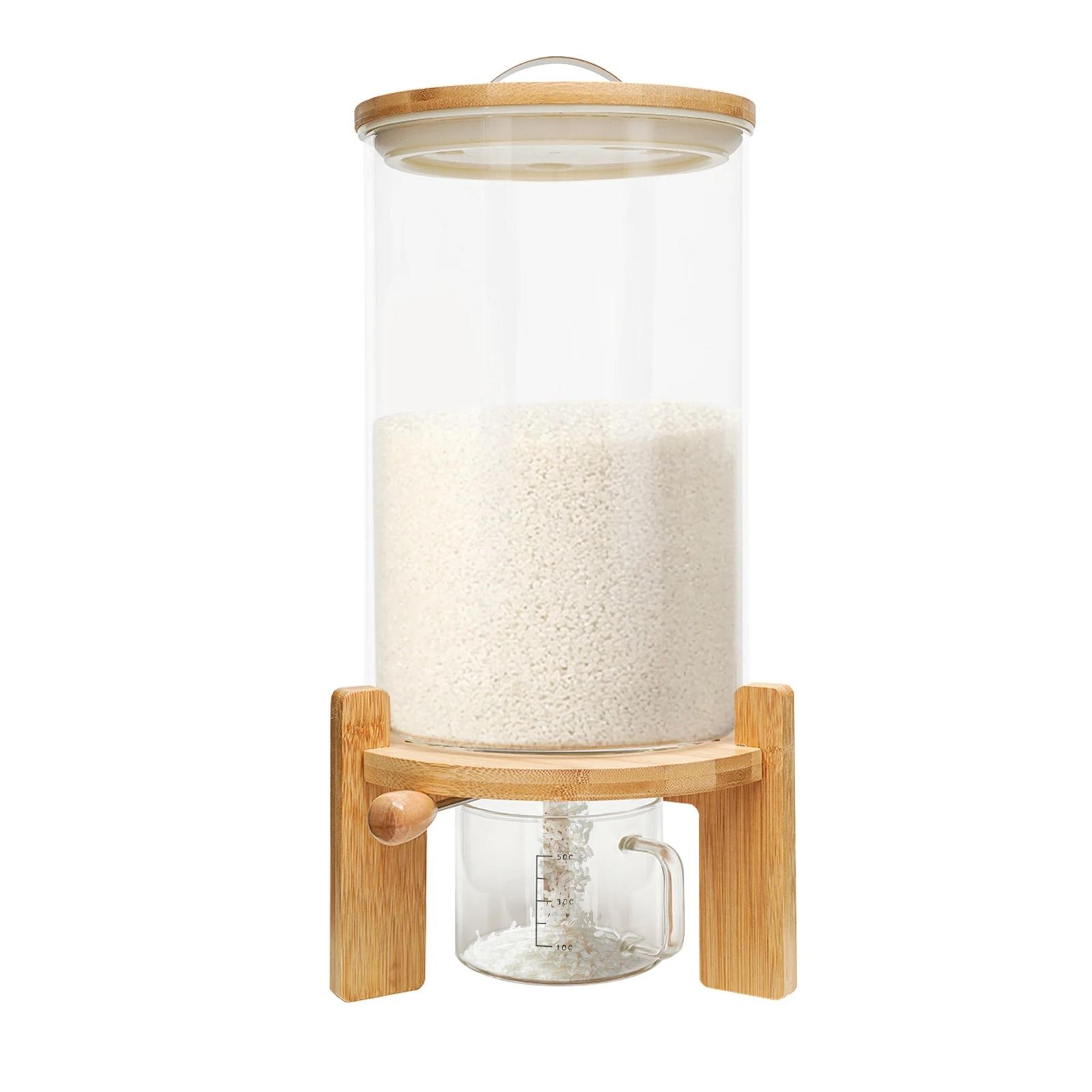 75L Glass Cereal Dispenser  LargeCapacity Grain Storage 0