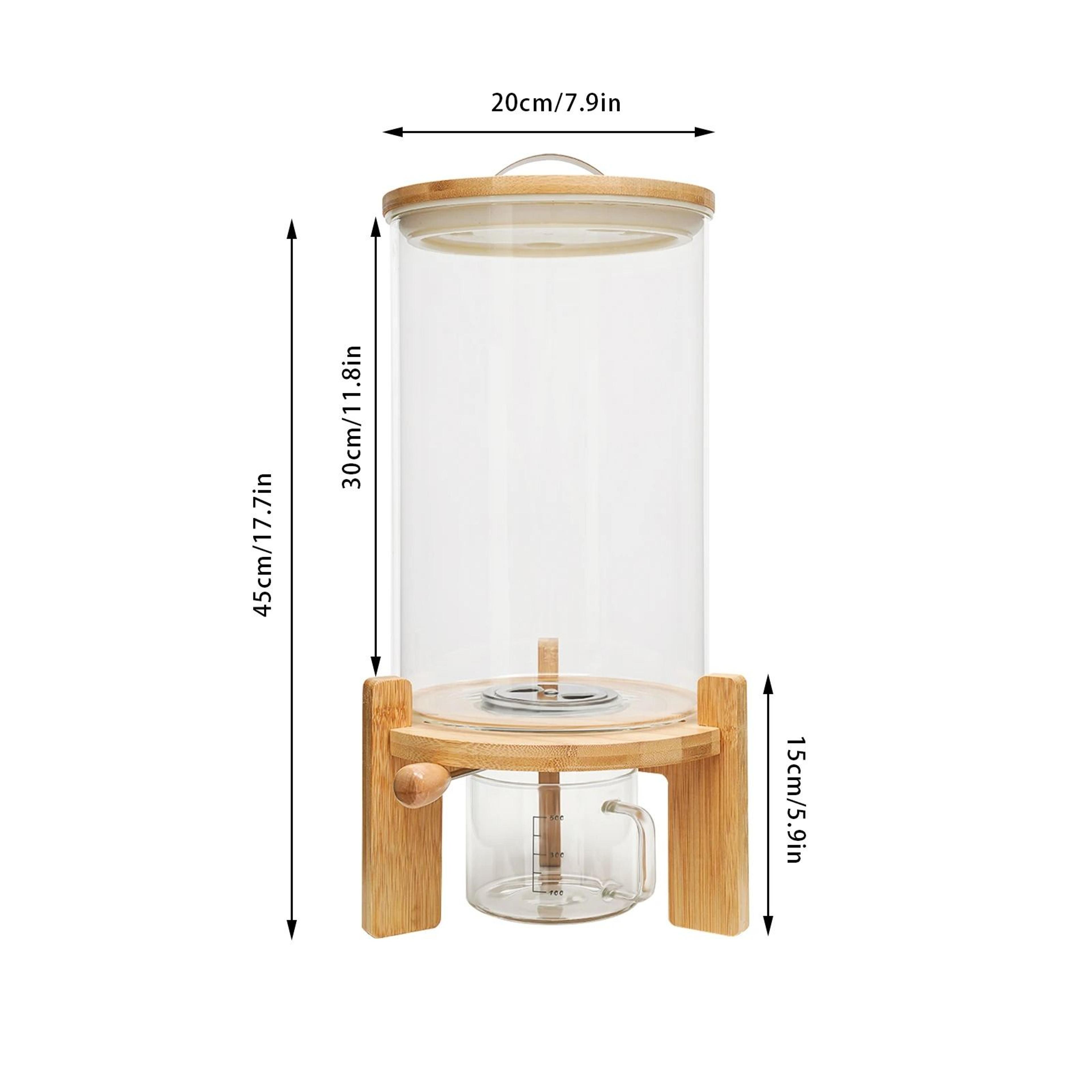 75L Glass Cereal Dispenser  LargeCapacity Grain Storage 3