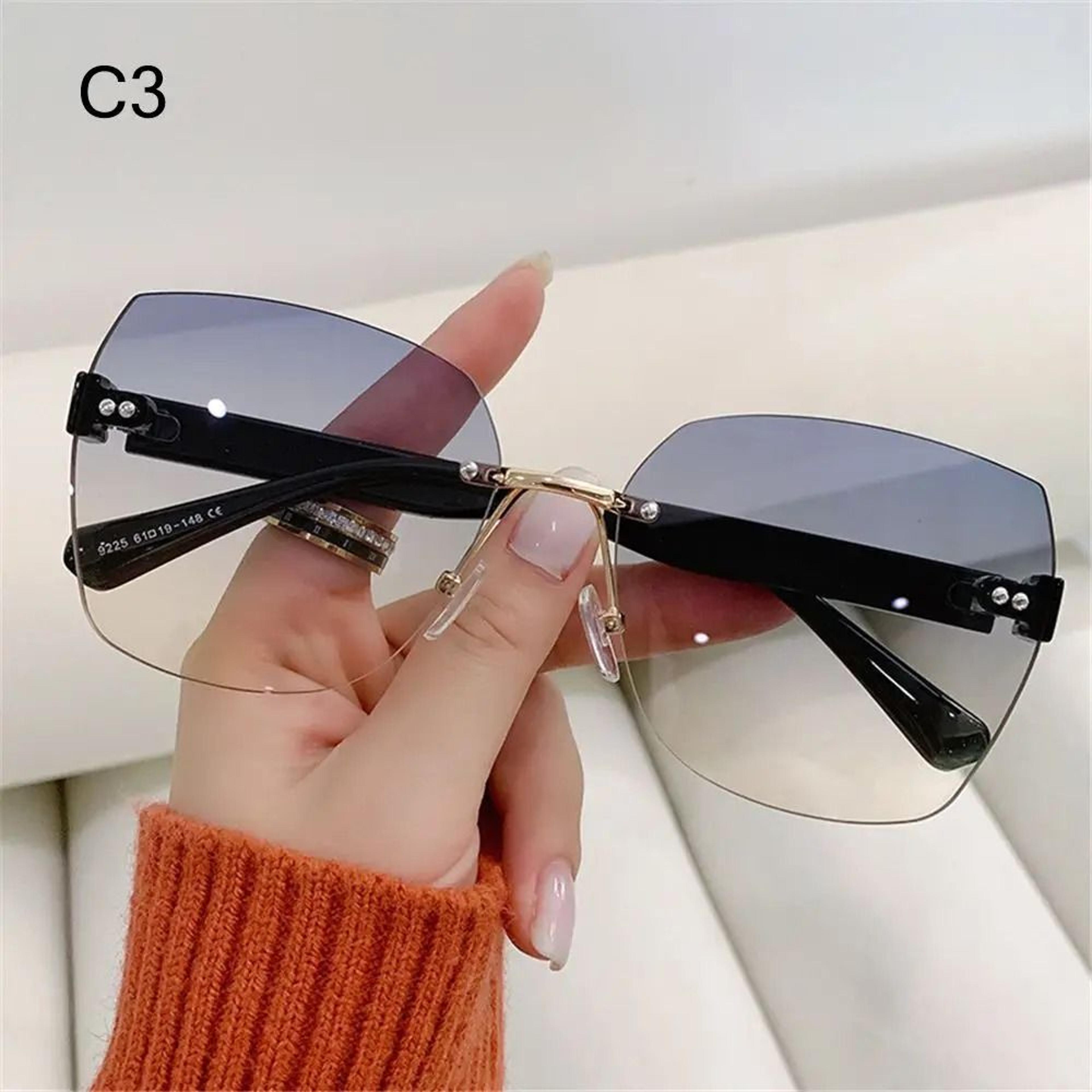 Elegant Rimless Gradient Sunglasses And Vintage Summer Shades 6