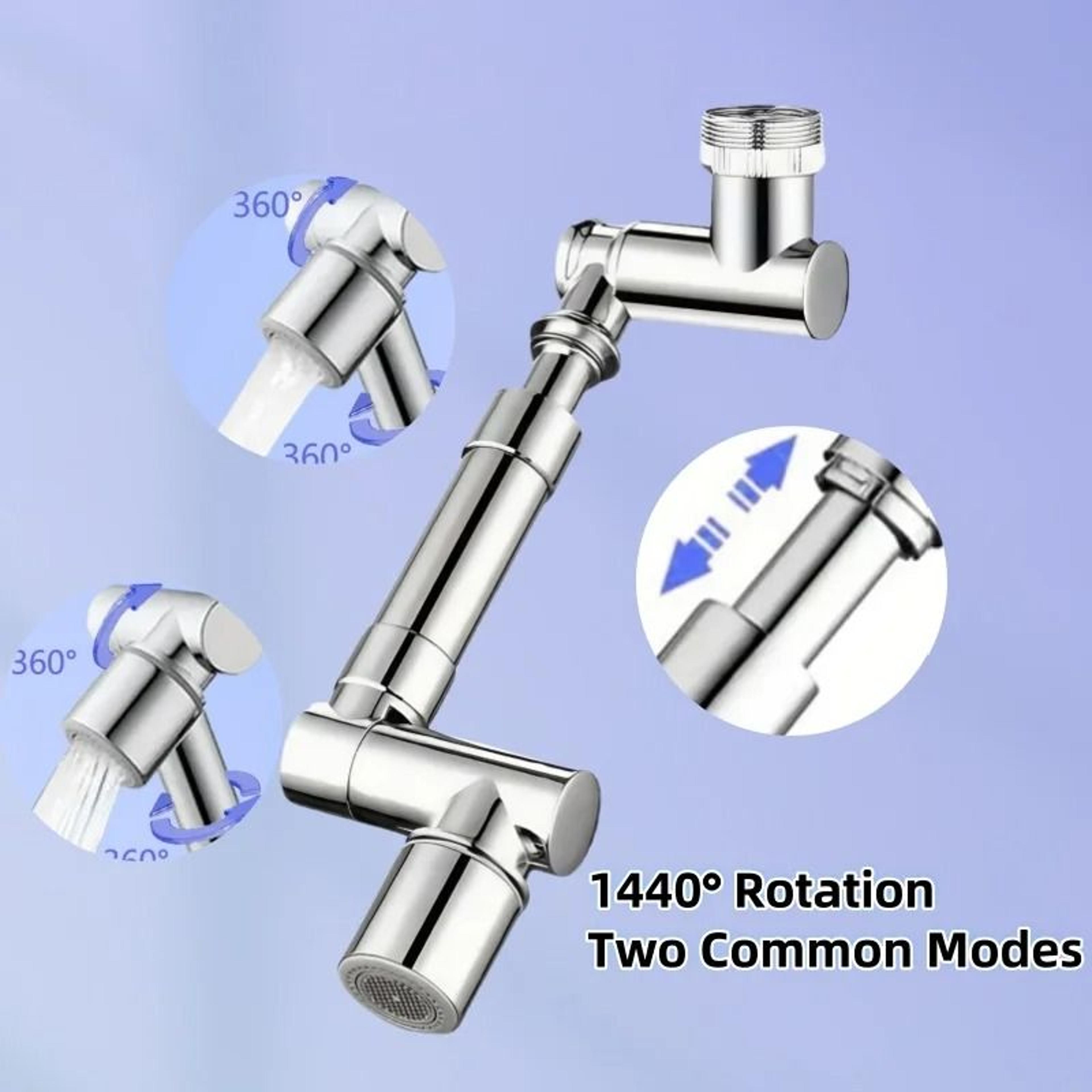720Degree Universal Rotation Faucet Extender And DualMode Splash Filter 2