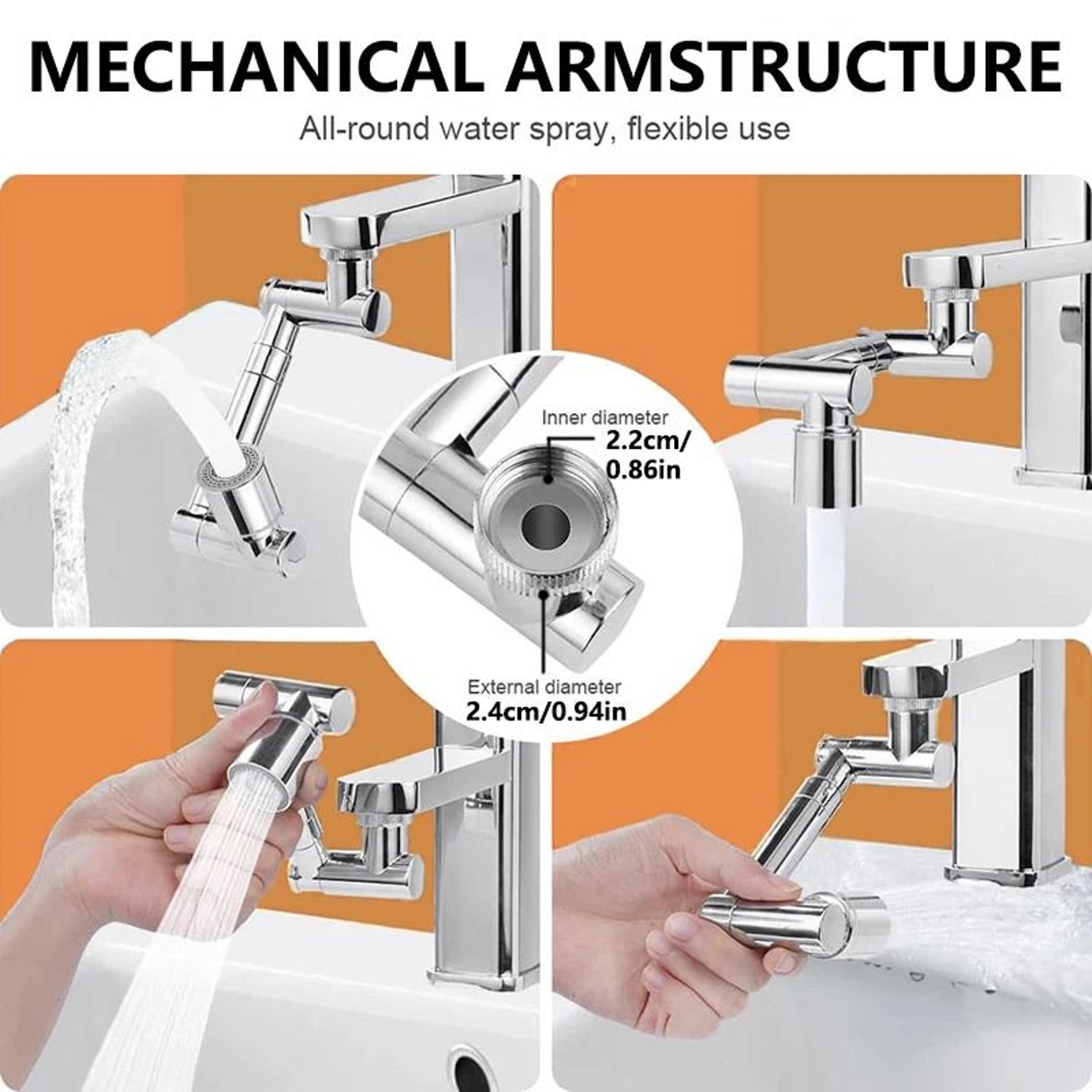 Ultimate 1440 Swivel Faucet Extender And Universal Robotic Arm Aerator 3