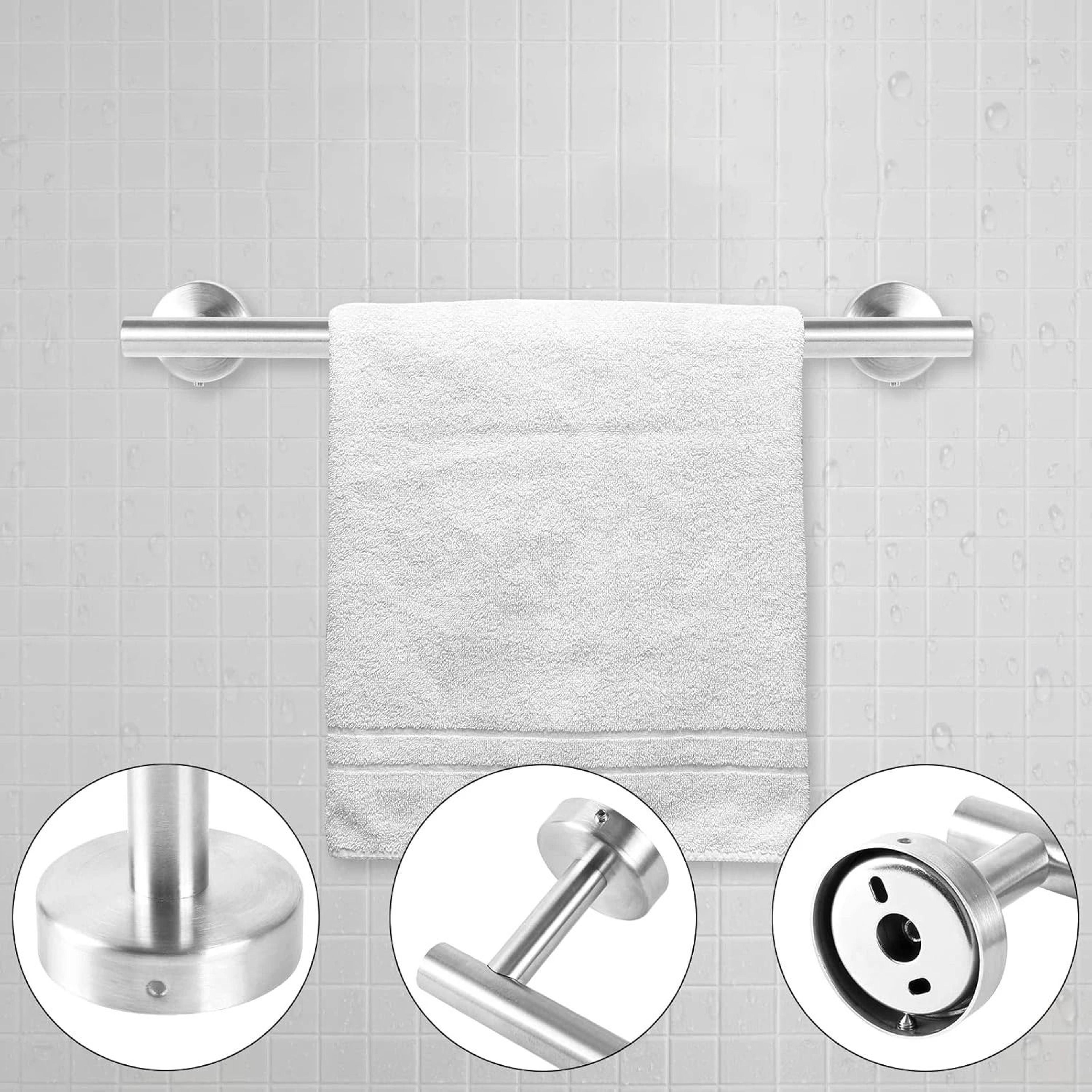 Stainless Steel Towel Bar  Sleek WallMounted Bathroom Holder 6