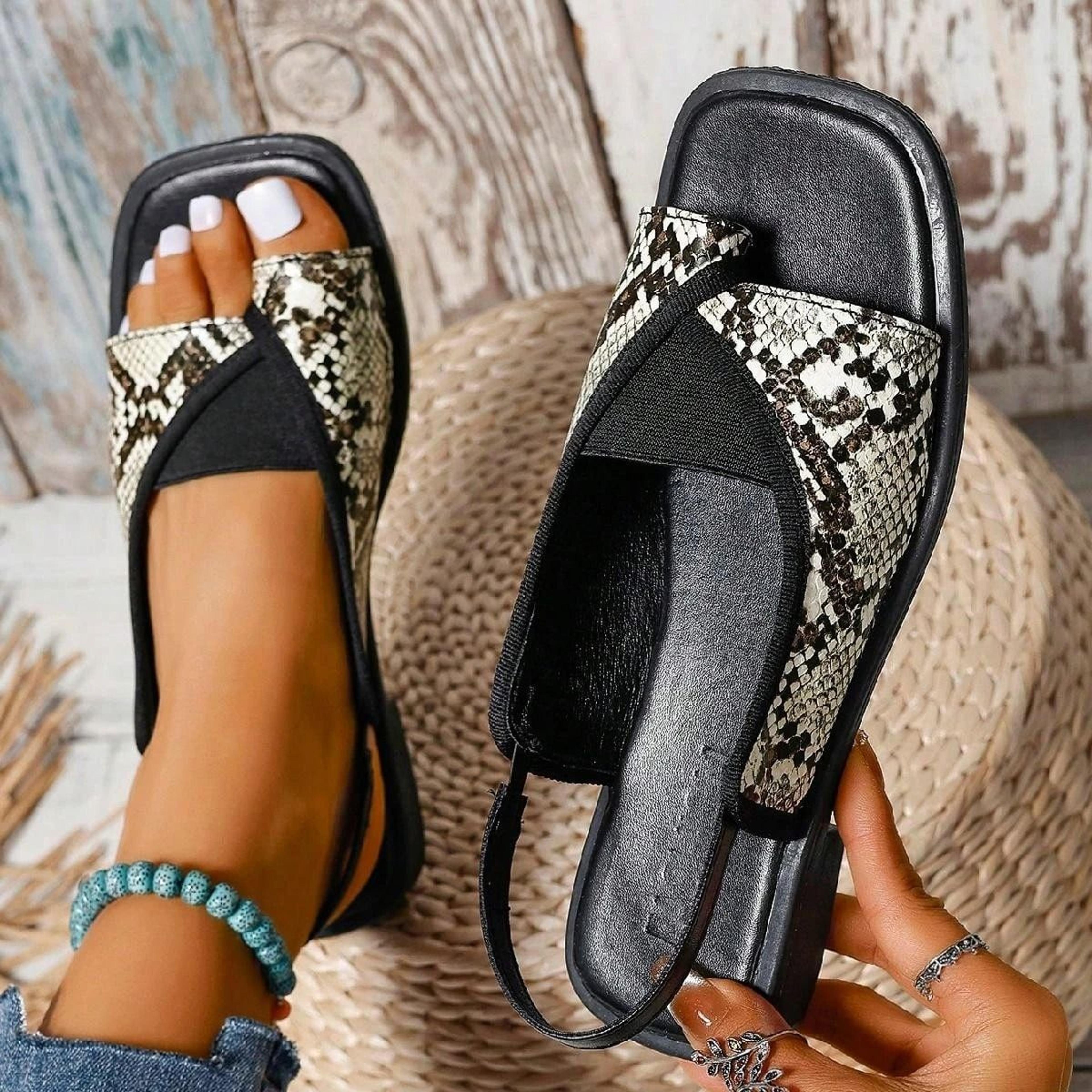 MixedColor Gladiator Slingbacks  Elegant 079 In Chunky Low Heel Rome Sandals 11