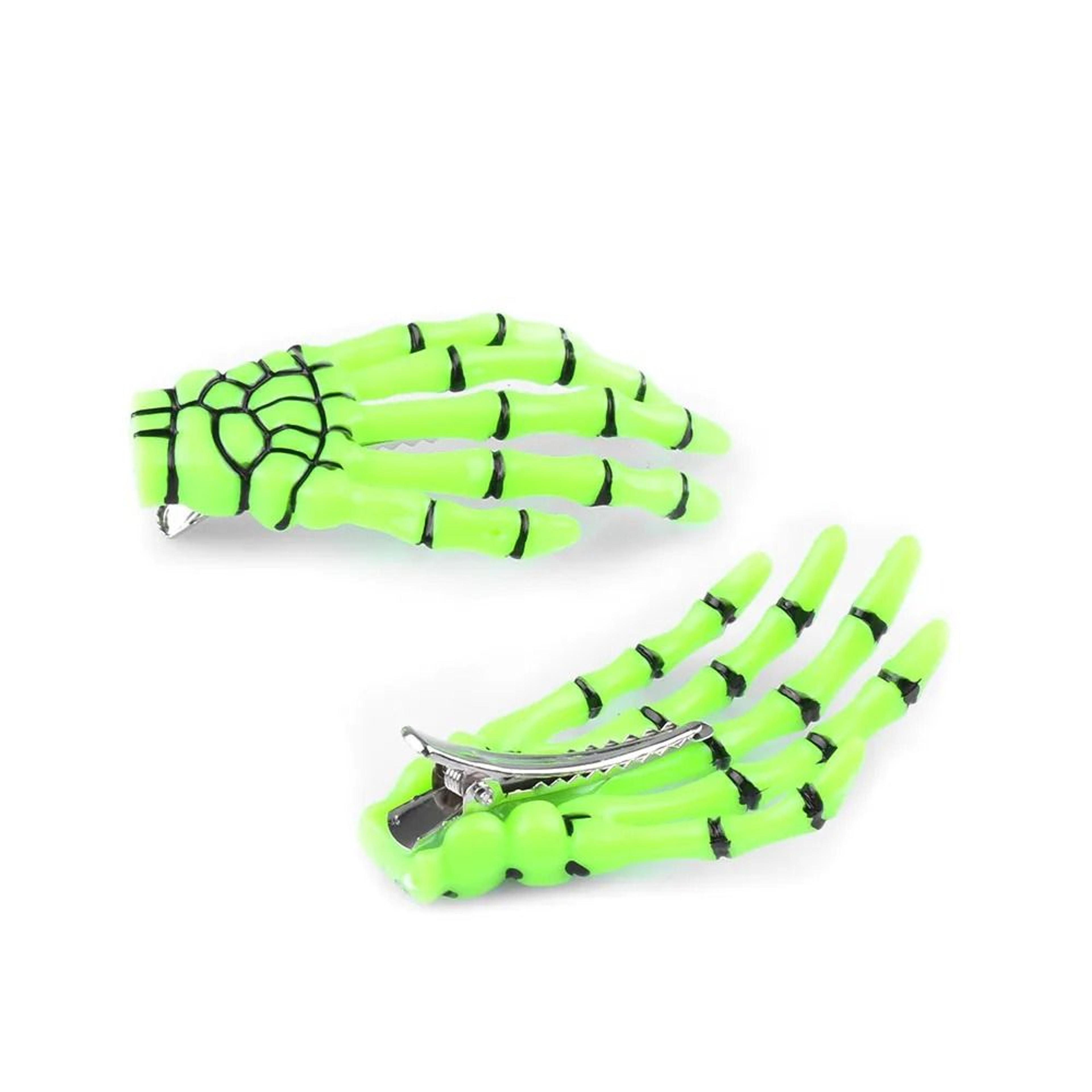 Skull Hand Bone Hairpin Set  2Piece Ghost Skeleton Gripper Hair Clips 6