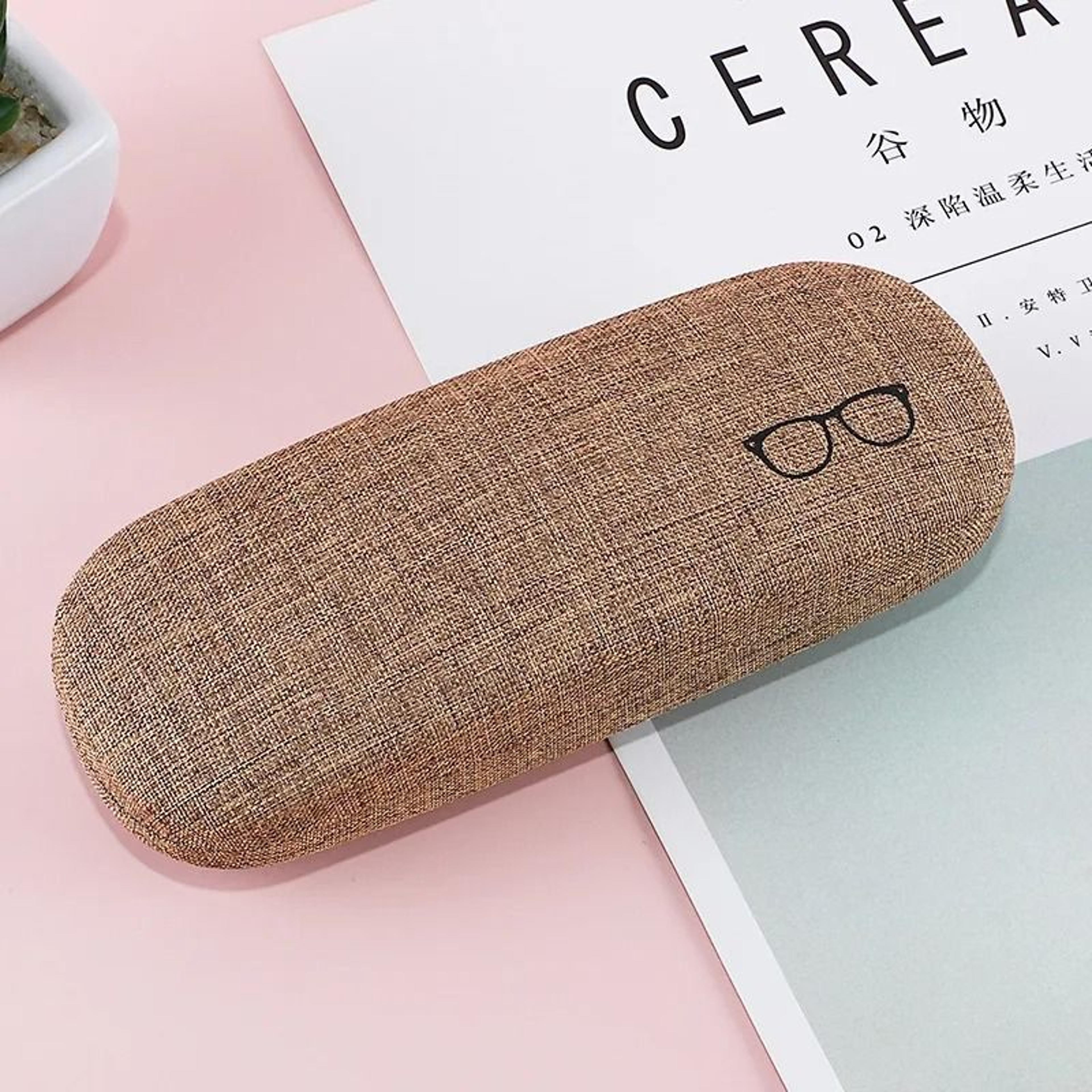 Linen Fabric HardShell Glasses Case  Protective Eyewear Cover For Sunglasses  Spectacles 12