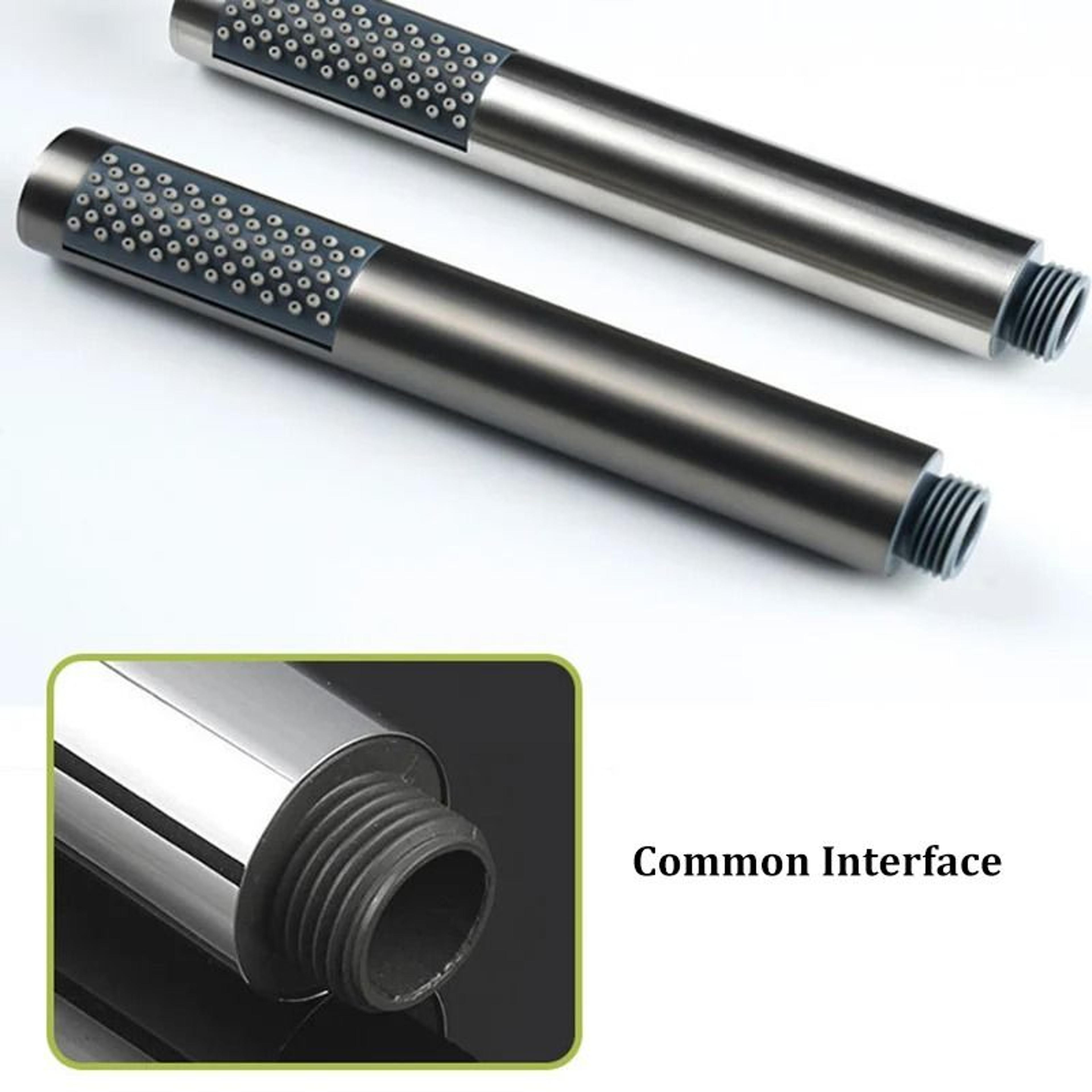 Handheld Cylindrical Stainless Steel Booster Shower Head  HighPressure Universal Bathroom Set 3