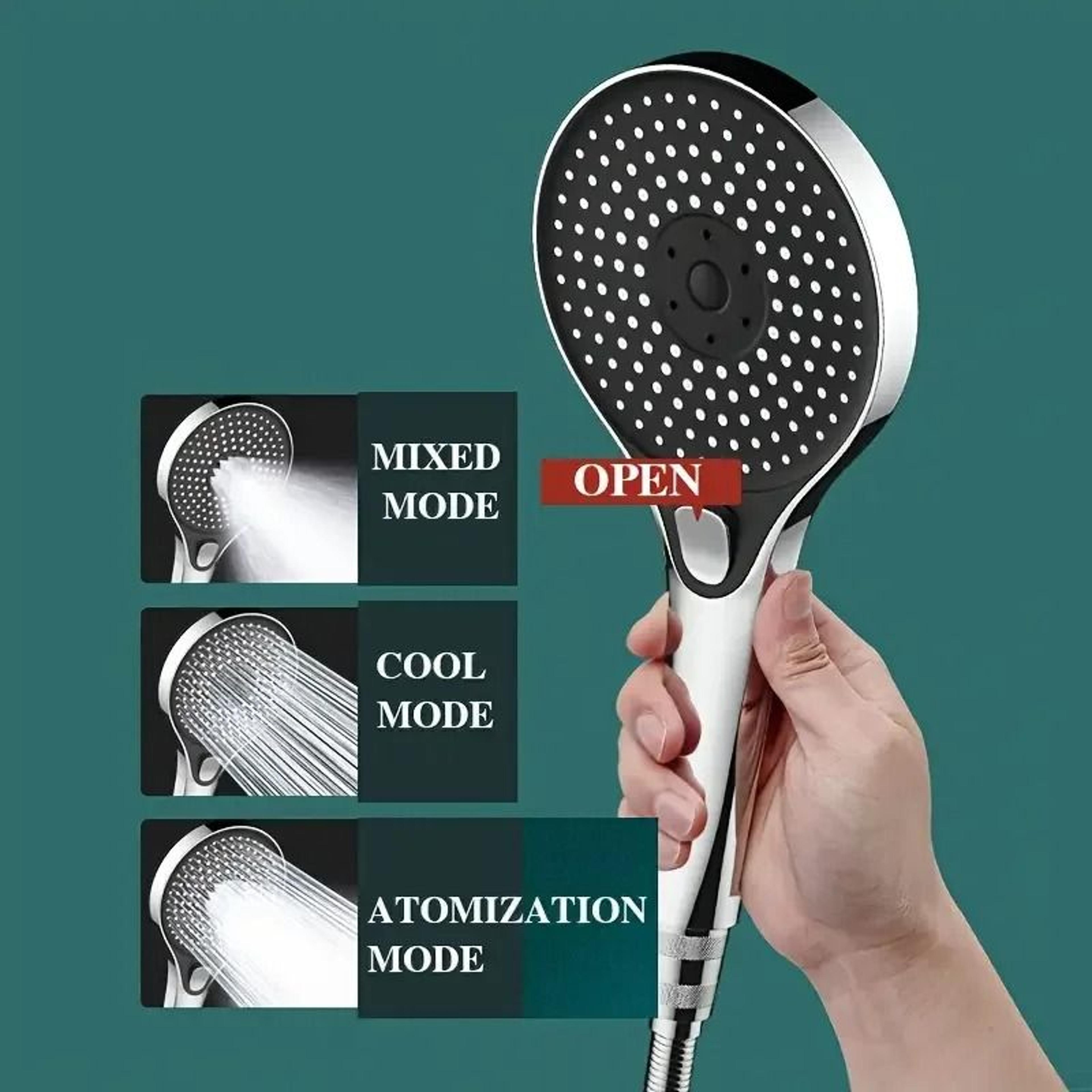 ThreeSpeed HighPressure Shower Head  ExtraLarge Panel Super Powerful Bathroom Head 2