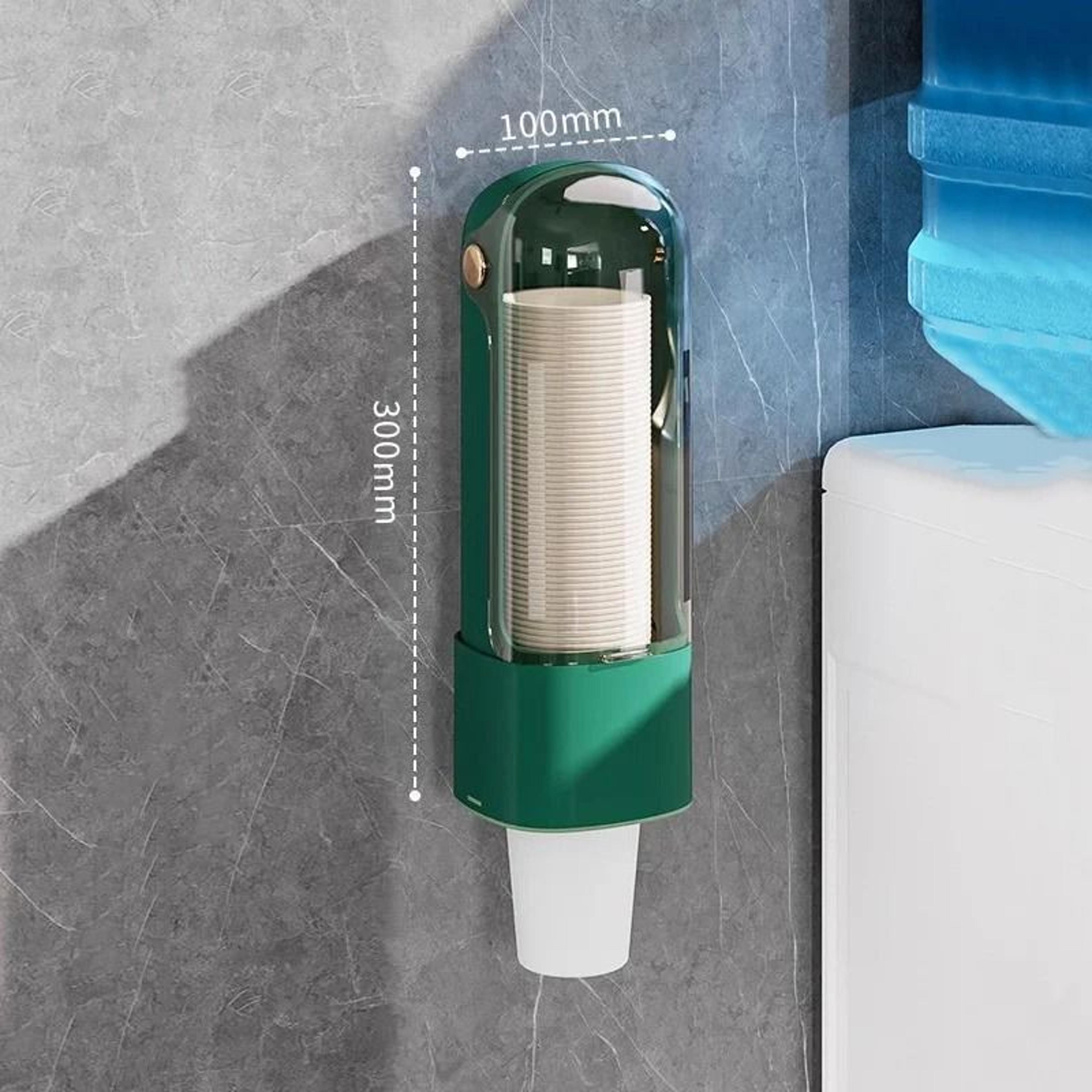 WallMounted NoDrill Cup Dispenser  Dustproof Household Paper Cup Storage Rack 8