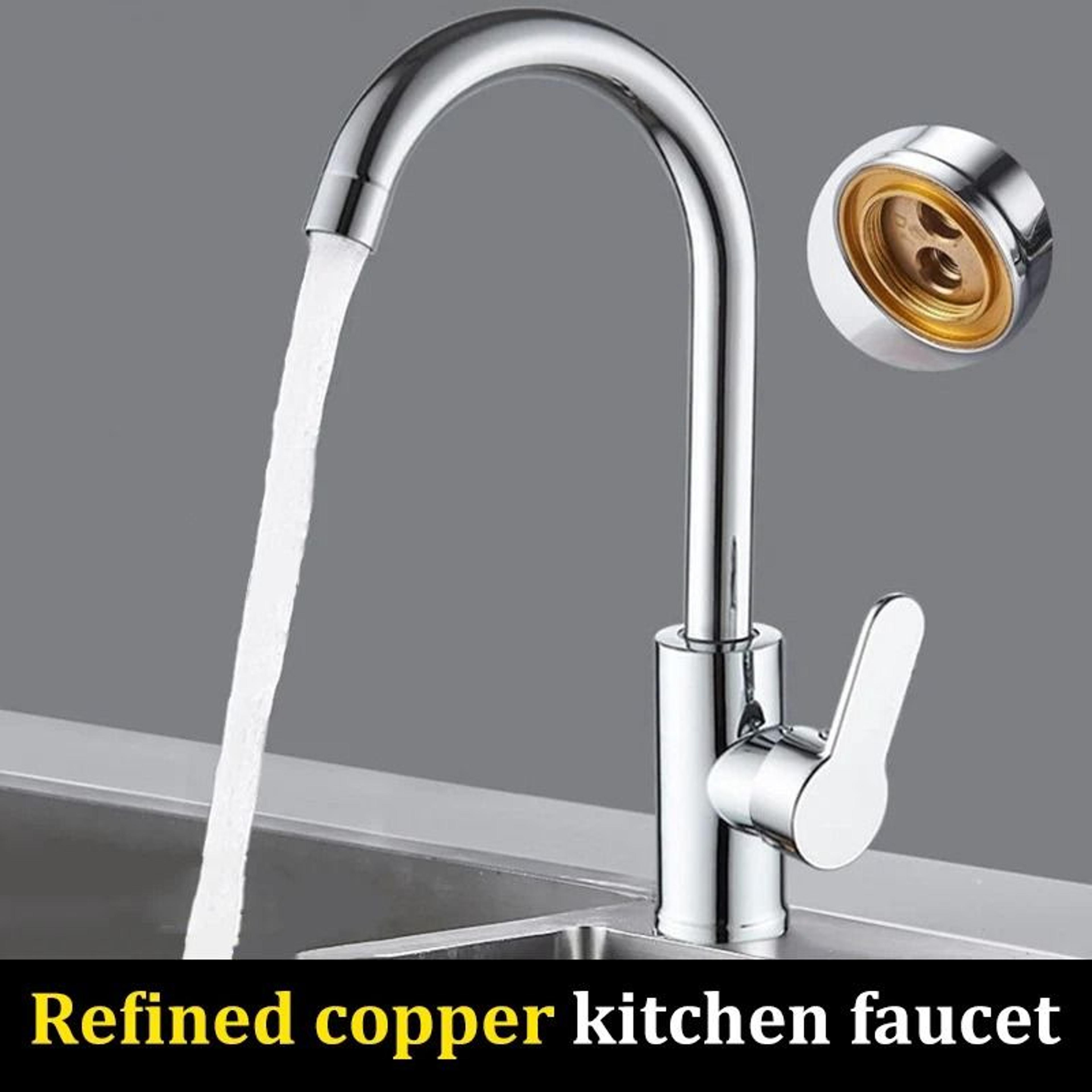 Stainless Steel Kitchen Basin Mixer  HighPressure SplashProof Hot  Cold Faucet 1