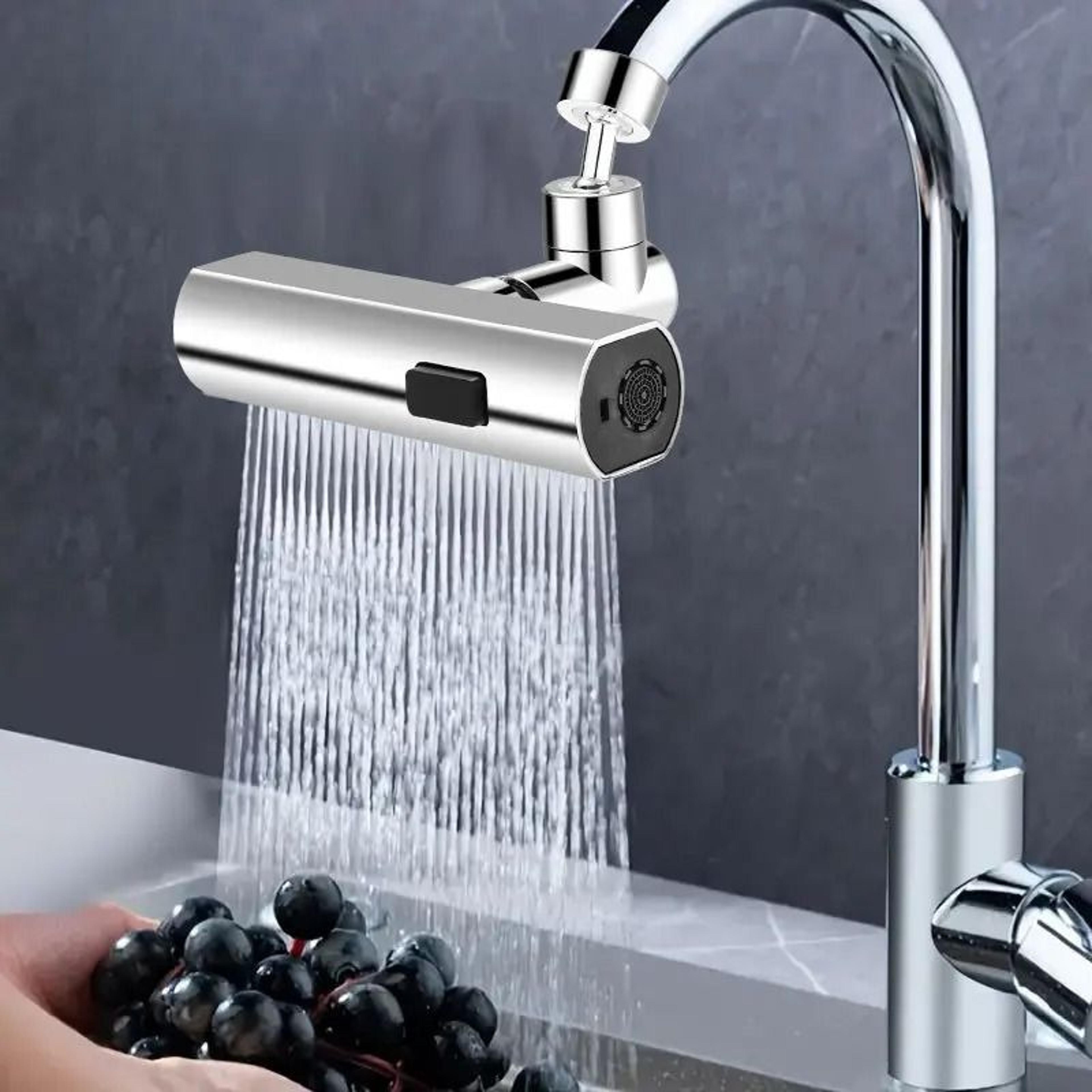 Waterfall Kitchen Faucet Extender  360 Rotating SplashProof Artifact  HighFlow Aerator 1