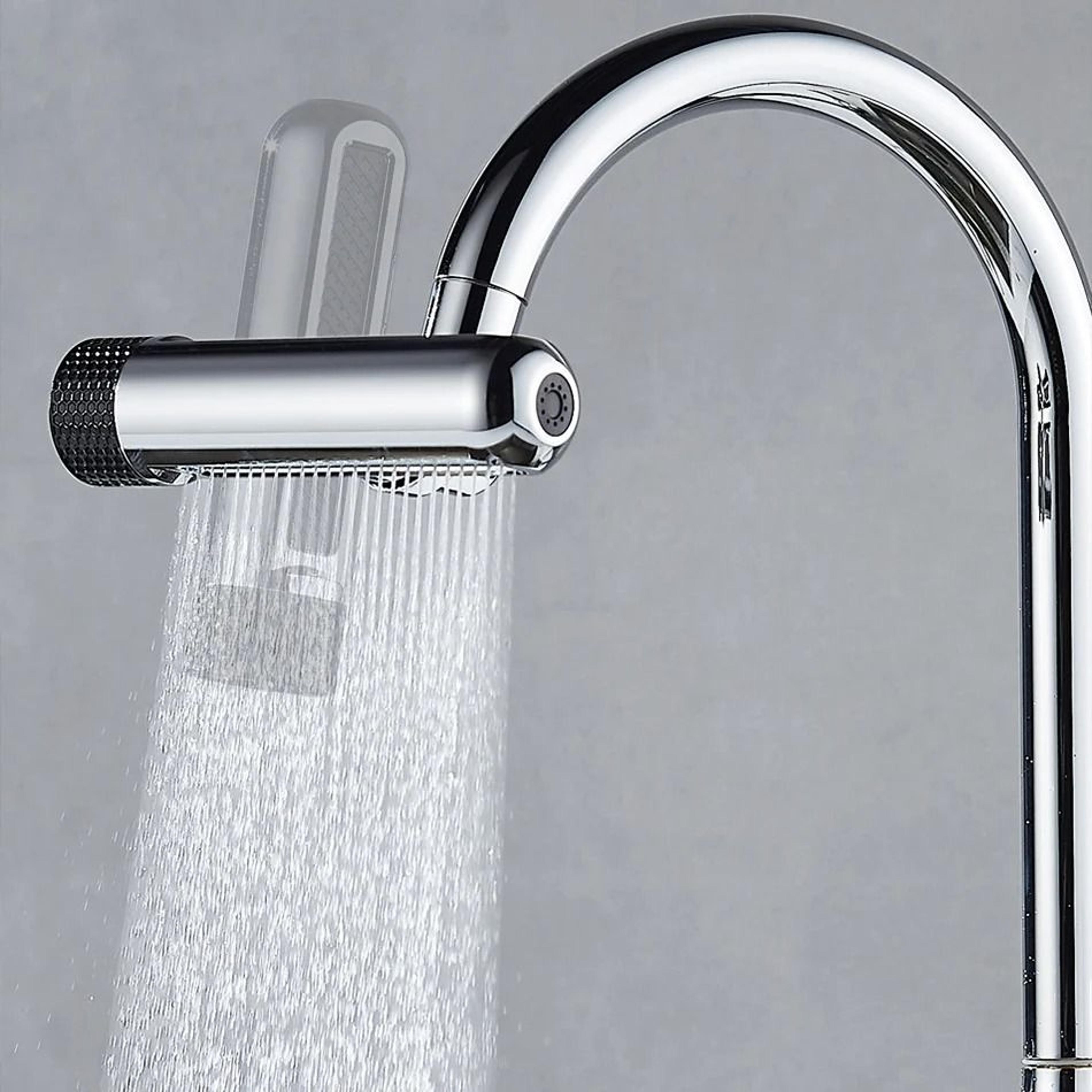 6-mode universal waterfall faucet extender – 360° rotating multi-function aerator