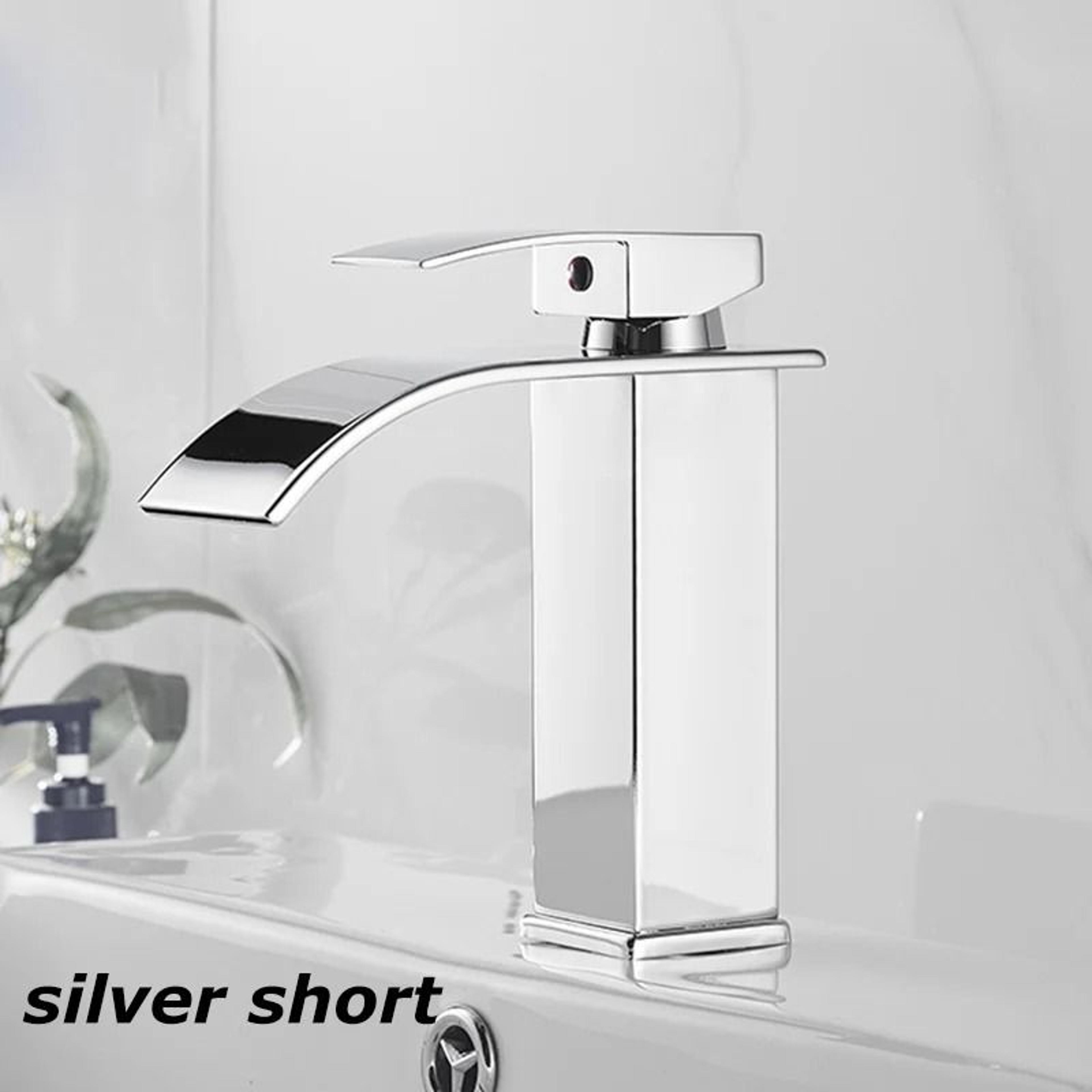 Luxury Architectural Waterfall Basin Mixer  Hot  Cold Stainless Steel DualControl Faucet 10