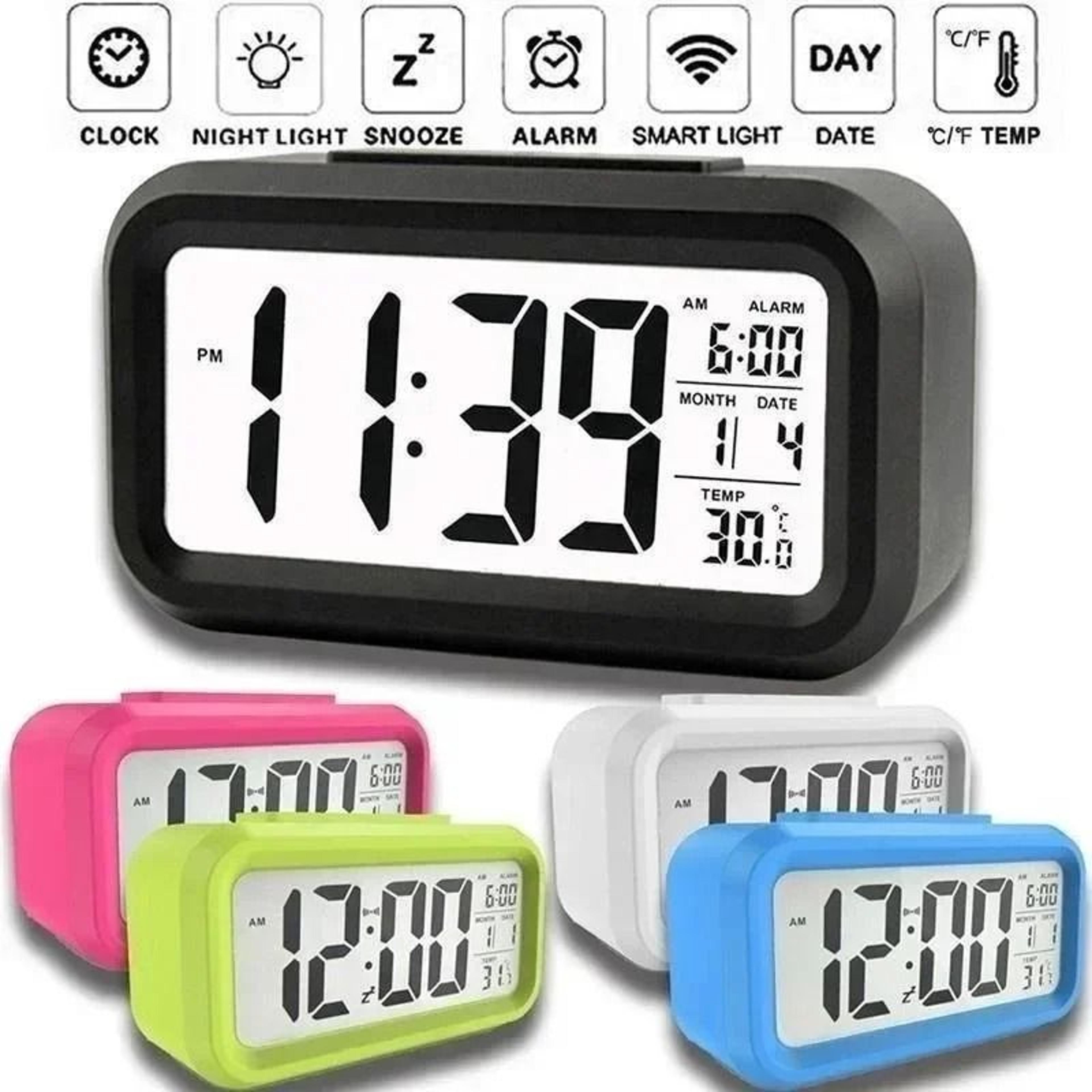 Gemini Said MultiFunction LED Digital Alarm Clock  Modern Backlit Calendar  Desktop Decor 0