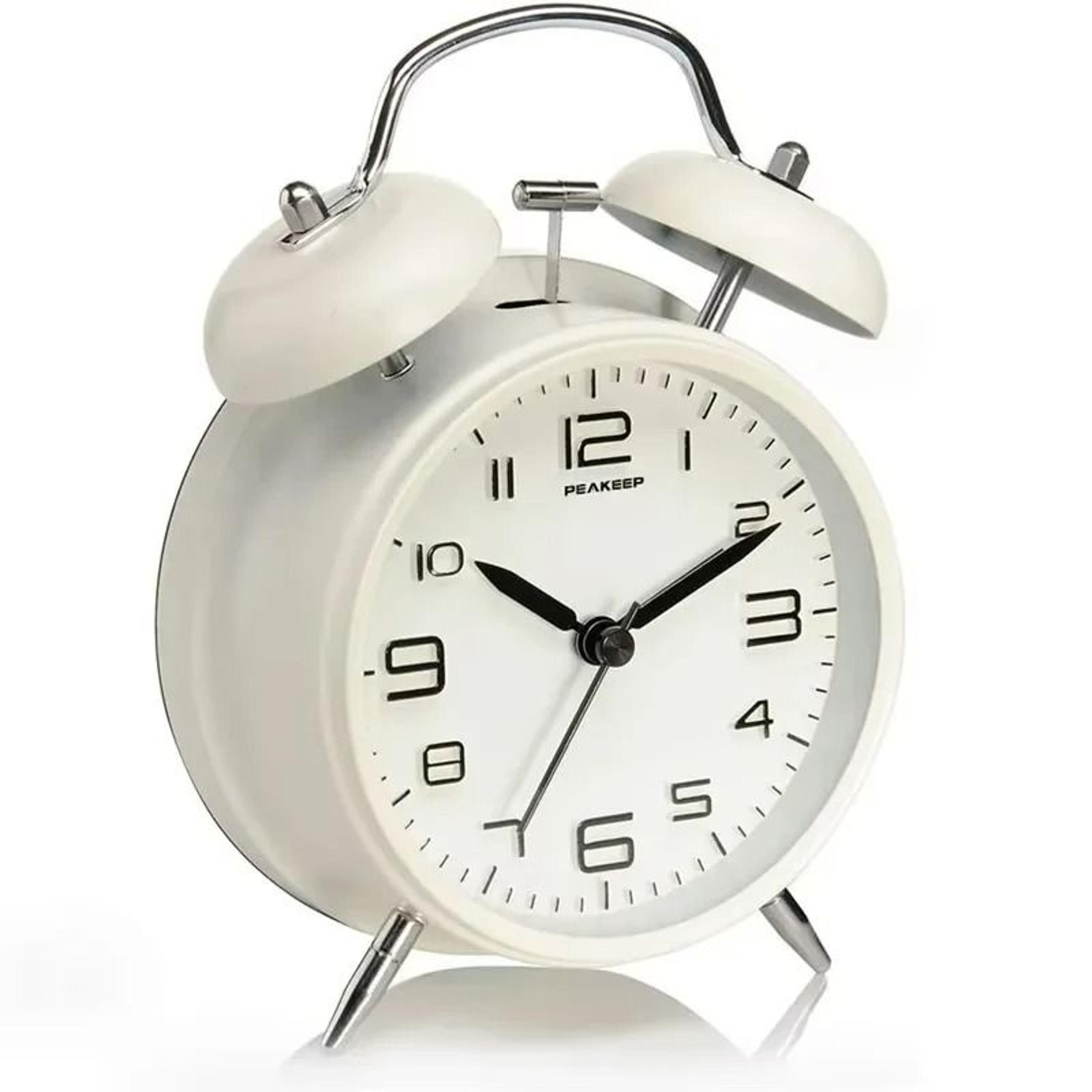 Twin Bell Loud Alarm Clock  Retro Metal Frame  3D Dial With Smart Backlight 9