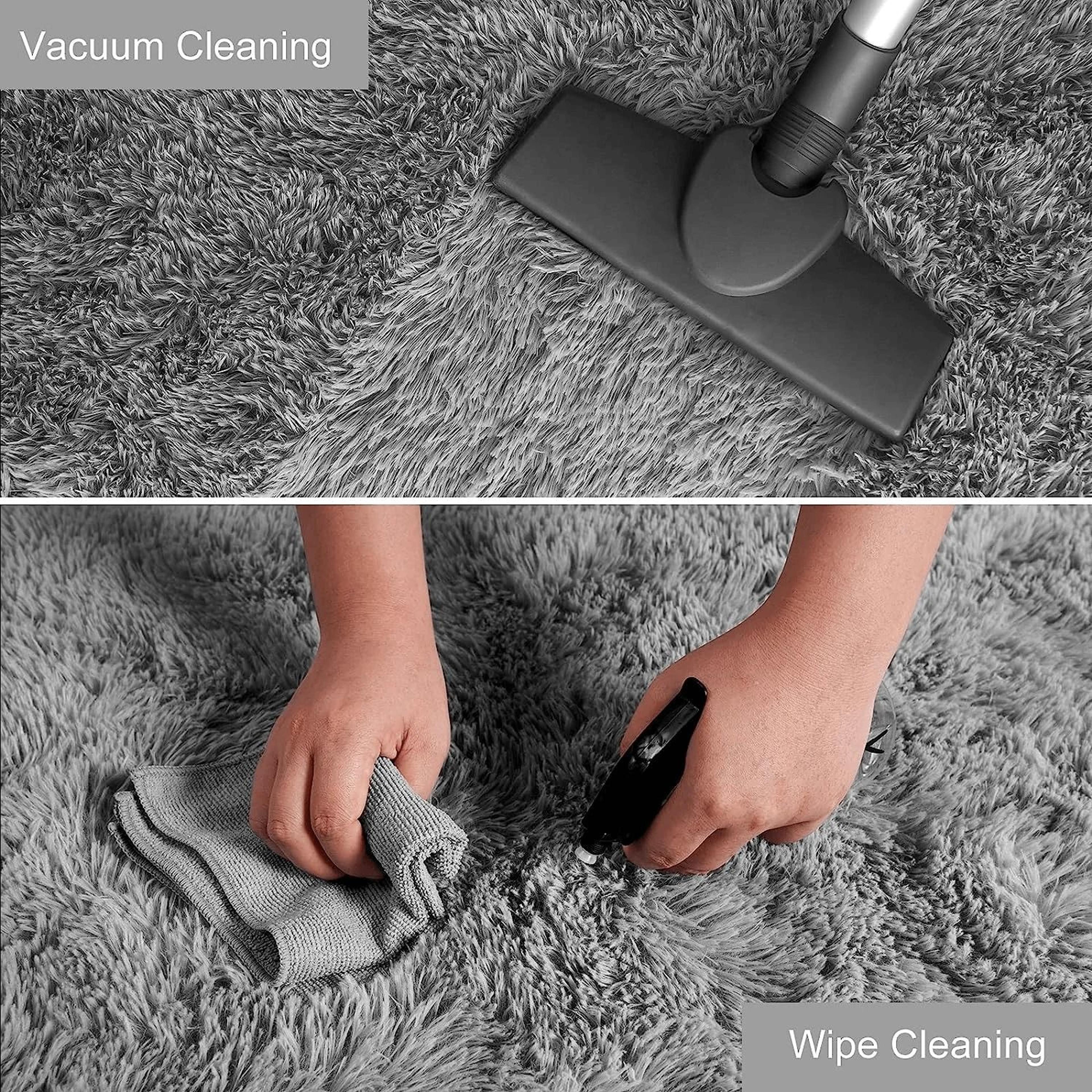 UltraSoft Shaggy Area Rug  Plush TieDyed NonSlip Bedside Carpet 4
