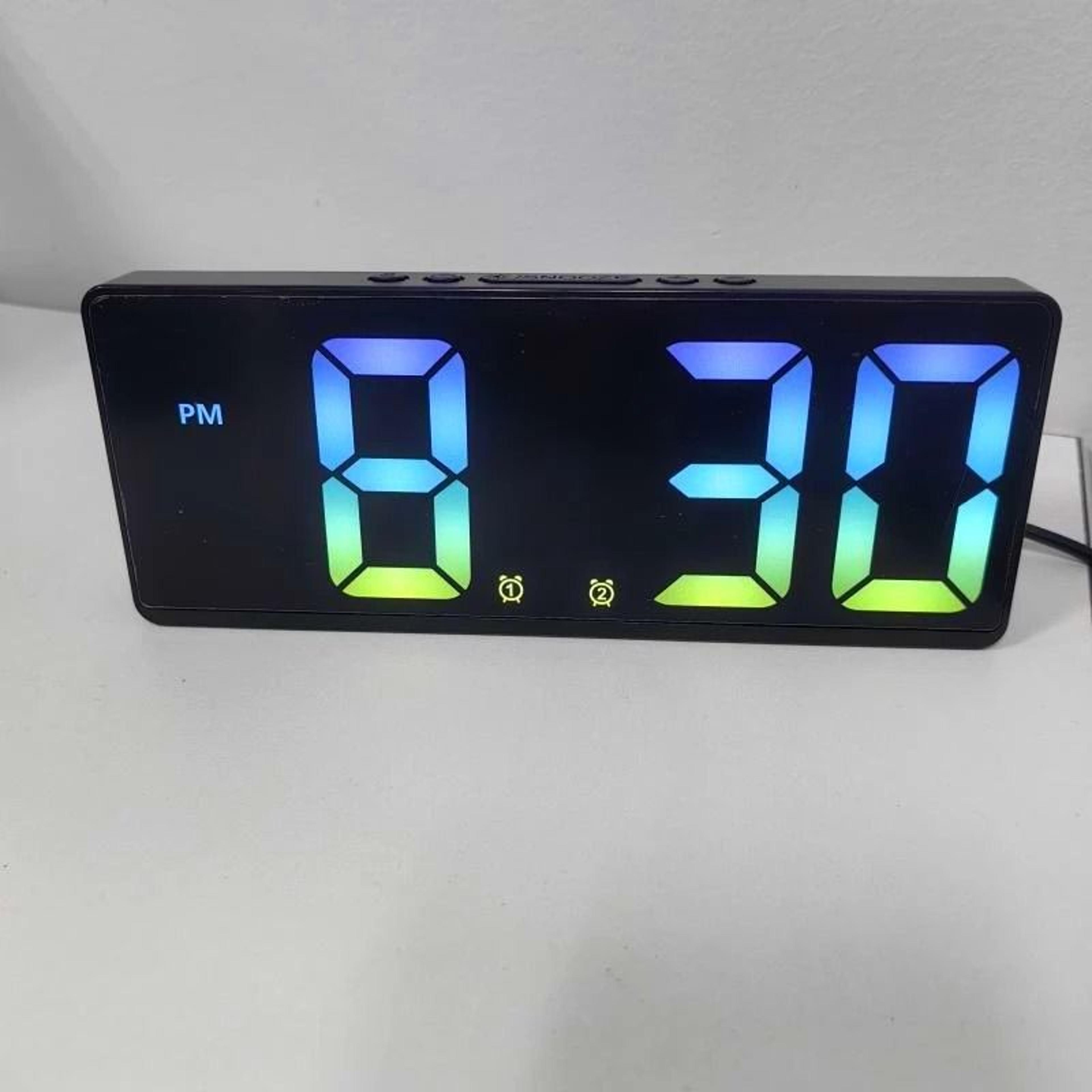 VoiceActivated Smart LED Alarm Clock  Intelligent Night Mode  Silent Desktop Clock 12
