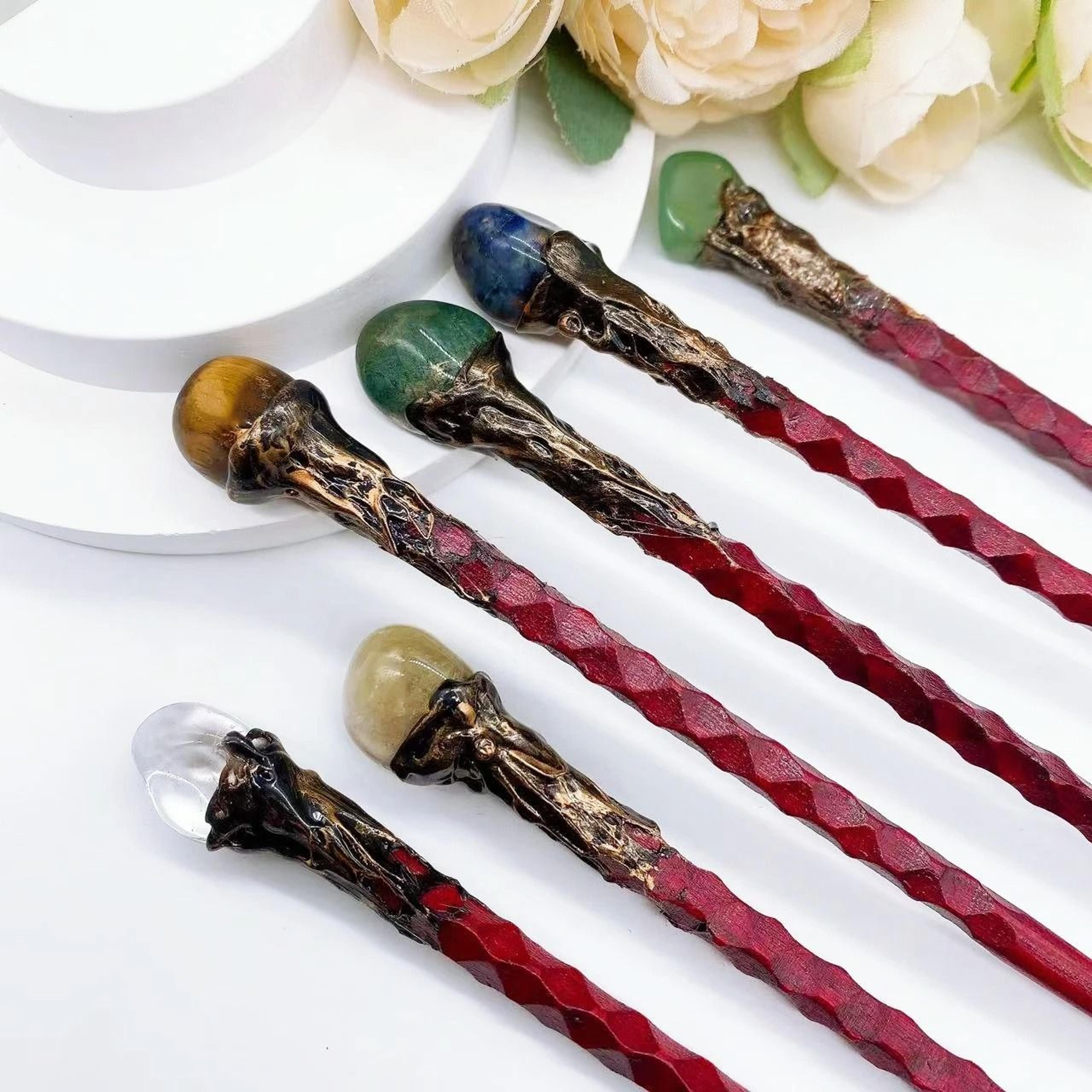 Natural Crystal Magic Wand Rose Quartz Witchcraft Scepter 2